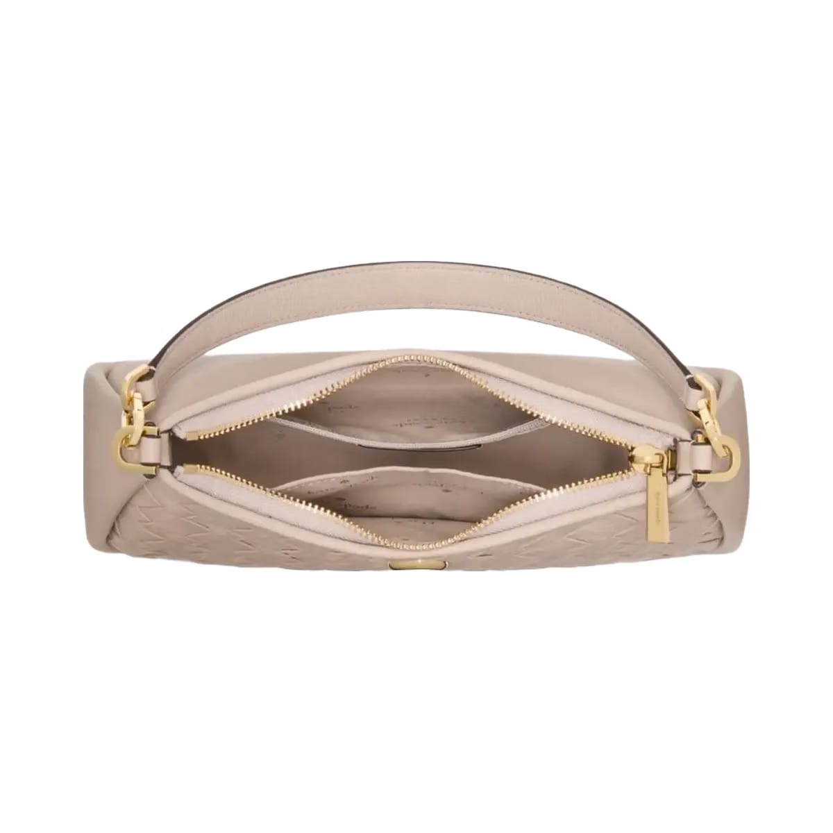 Kate Spade Kayla Woven Leather Small Convertible Shoulder Bag Cozy Grey