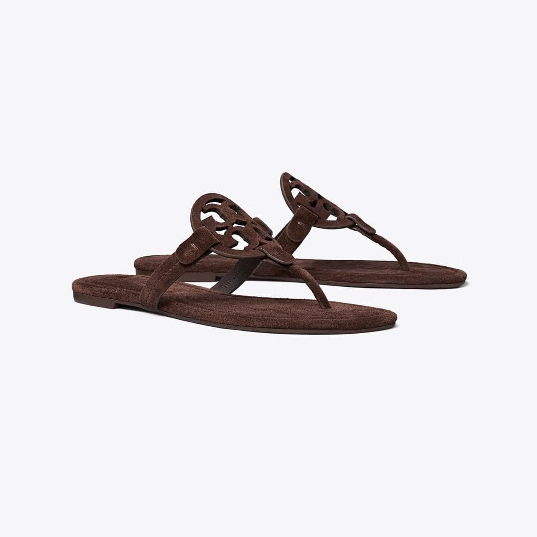 Tory Burch Miller Suede Sandal DARK COCOA