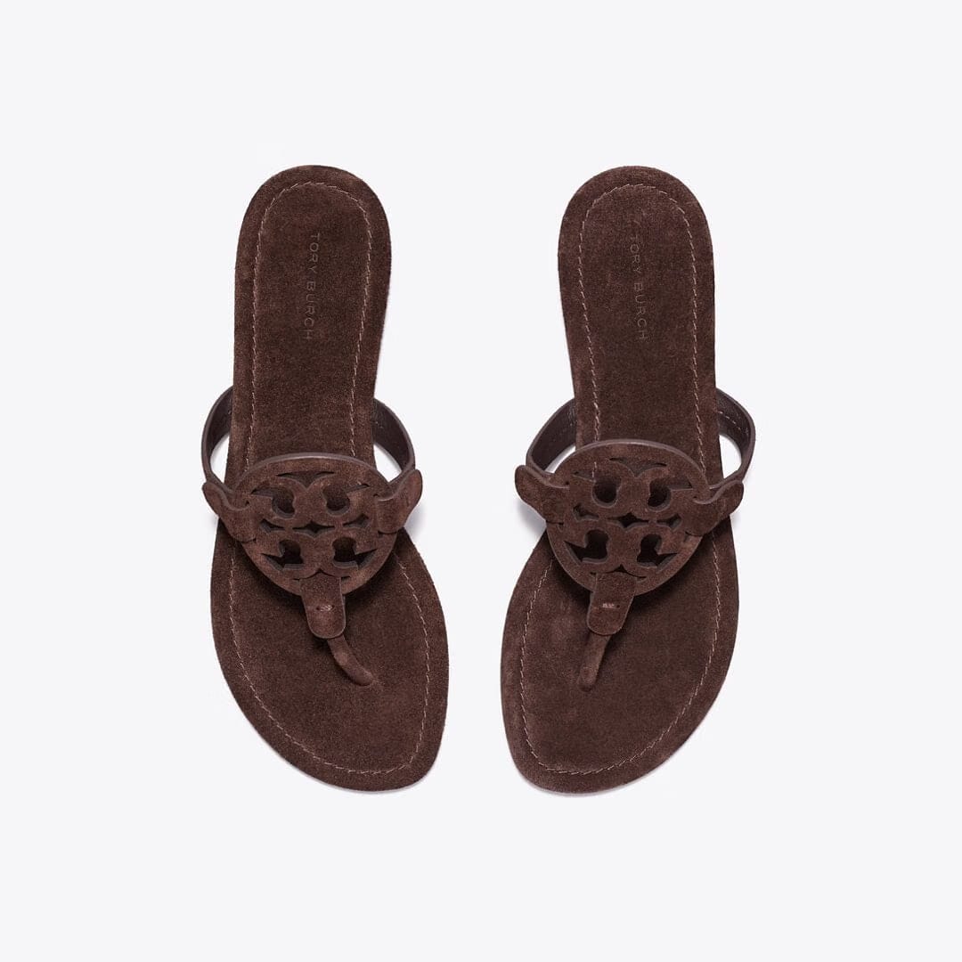 Tory Burch Miller Suede Sandal DARK COCOA