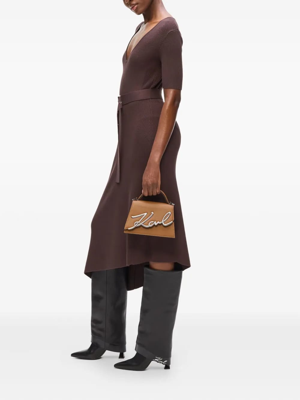small signature-logo leather crossbody bag