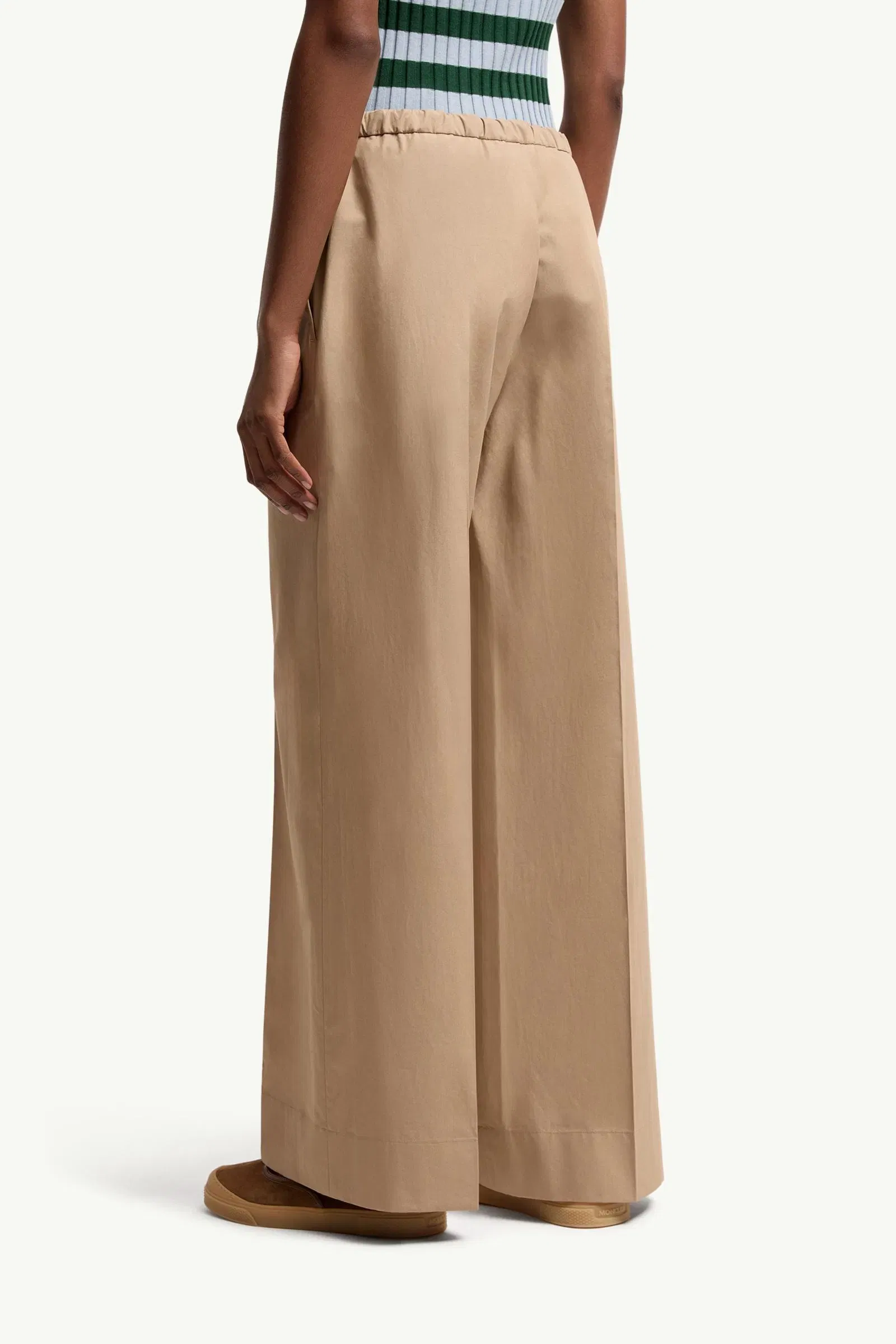 Moncler Cotton Poplin Pants Beige Beige