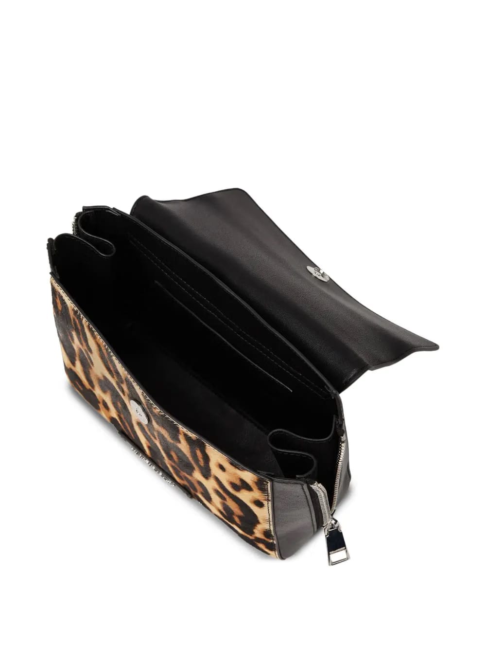 small K/Hardware leopard top handle bag