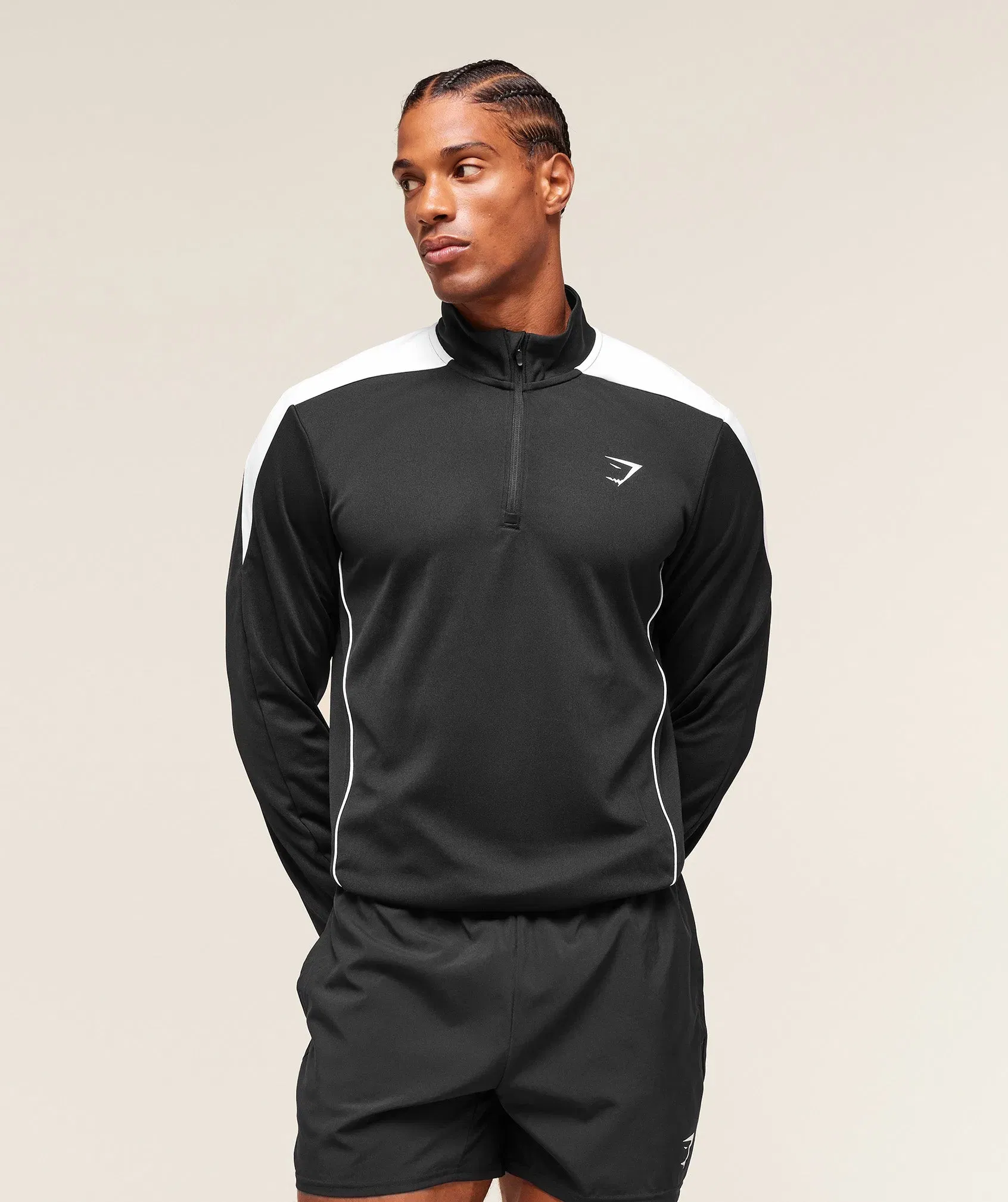 Gymshark Arrival Block 1/4 Zip - Black