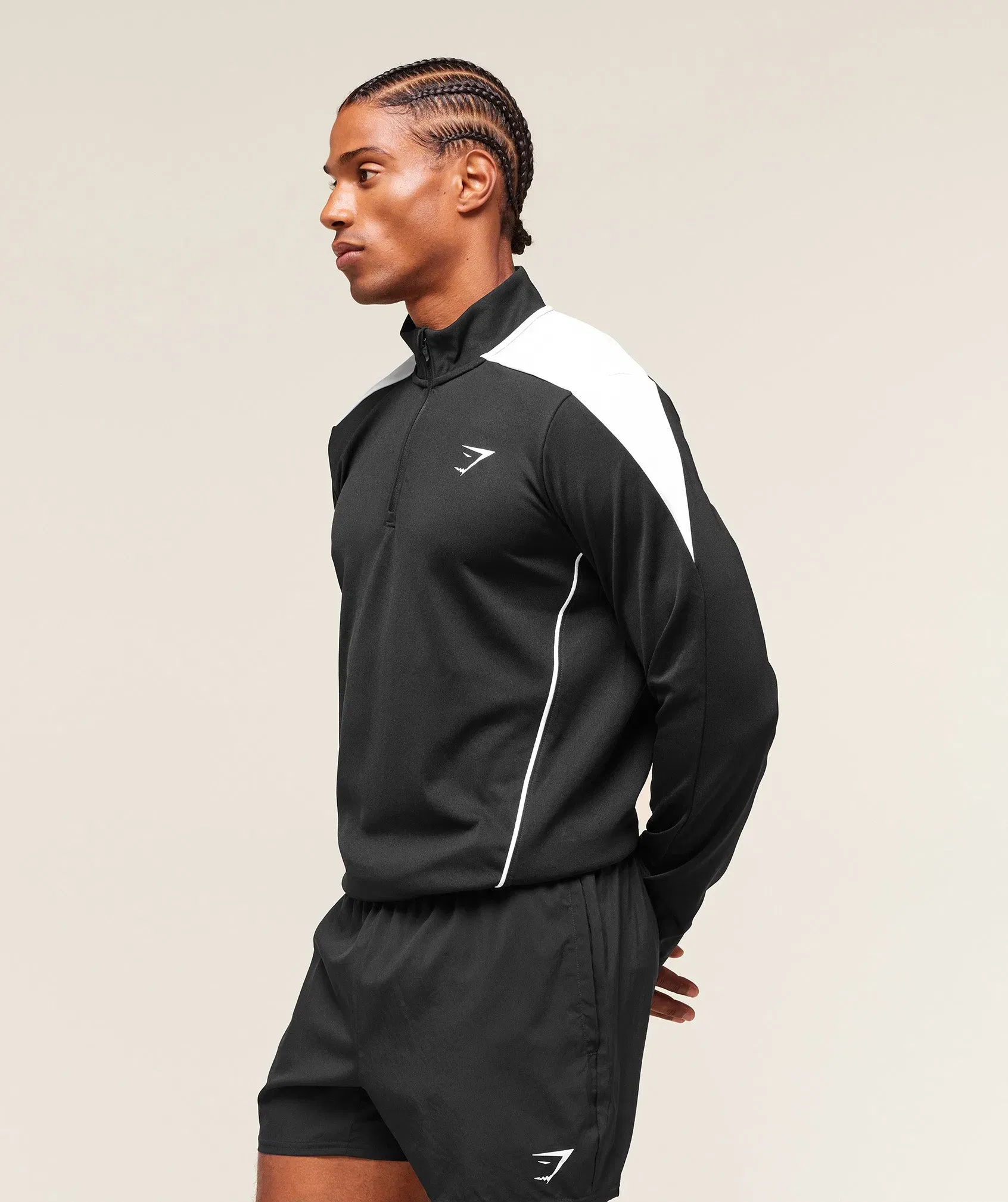Gymshark Arrival Block 1/4 Zip - Black