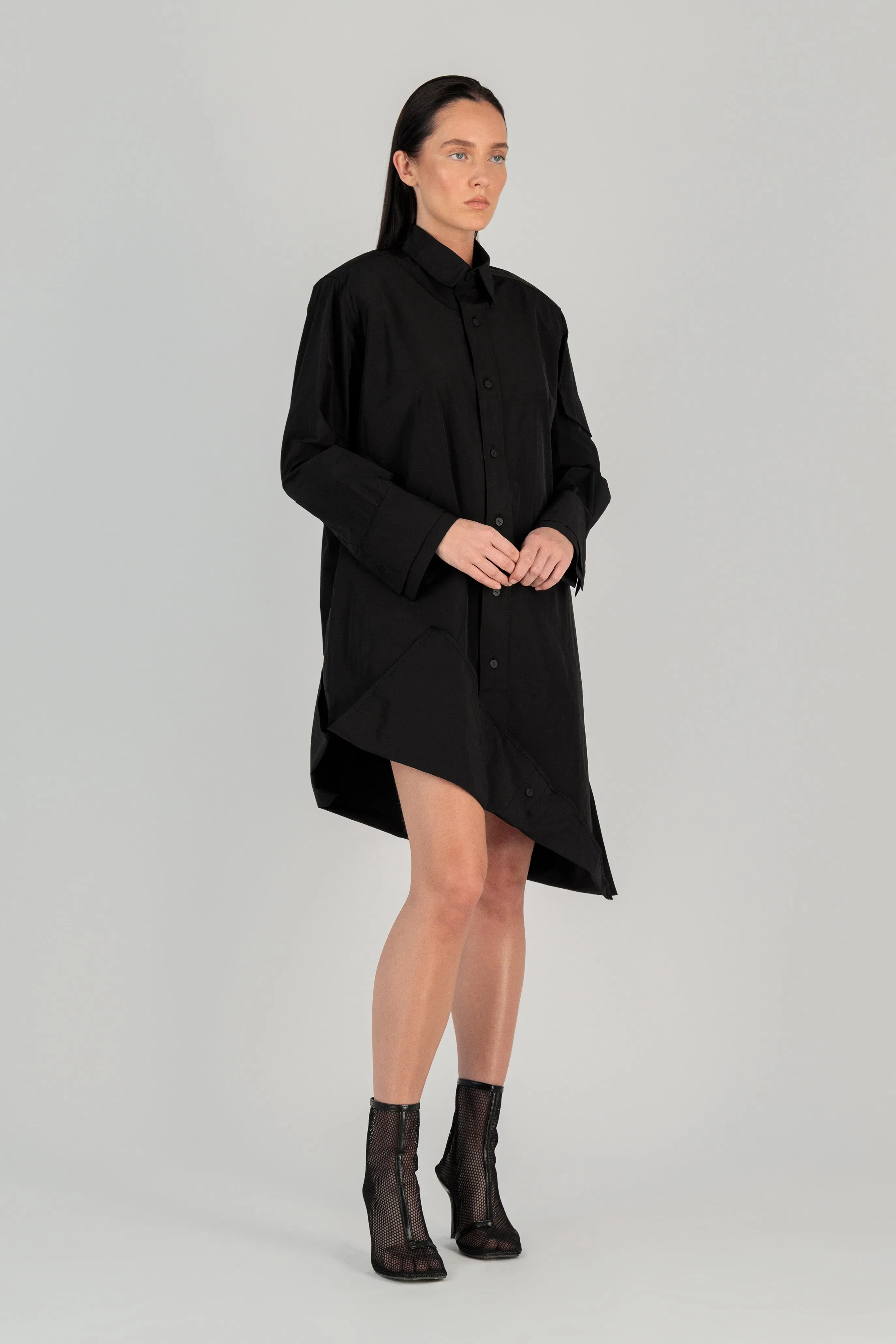 FOLD OVER SHIRT DRESS