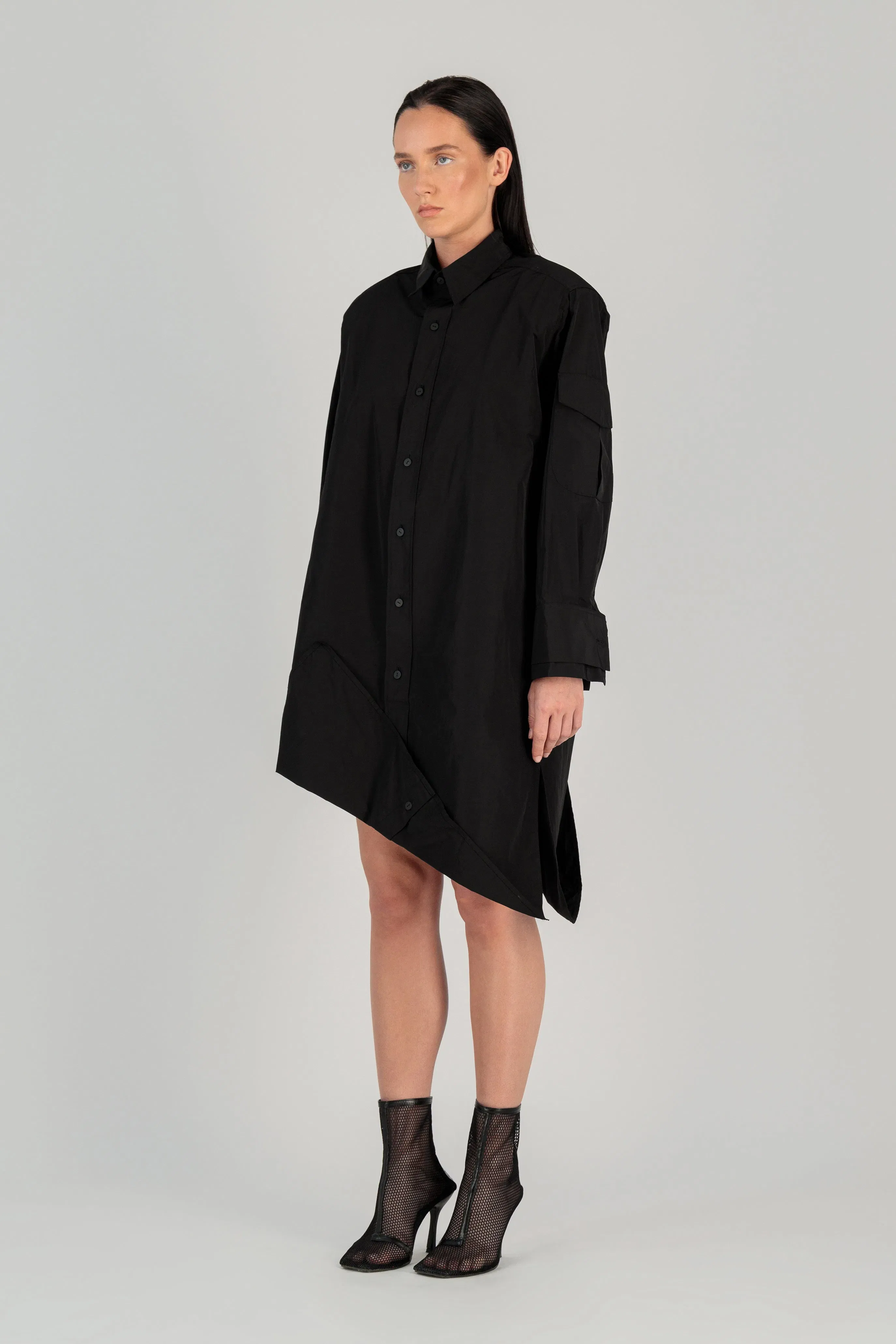 FOLD OVER SHIRT DRESS