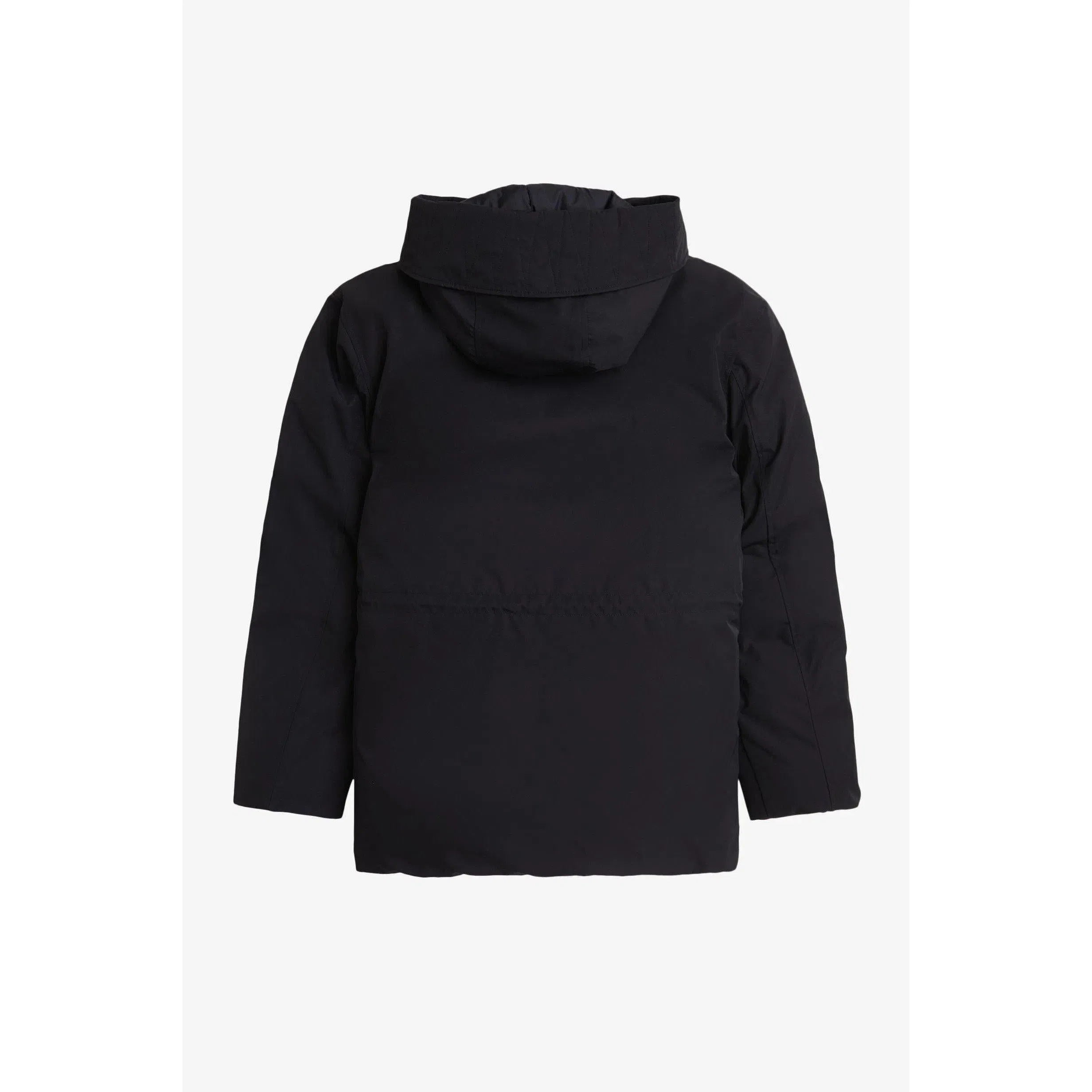 Patch Puffer Hooded Thigh Length Parka