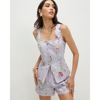 Purple Floral Waistcoat