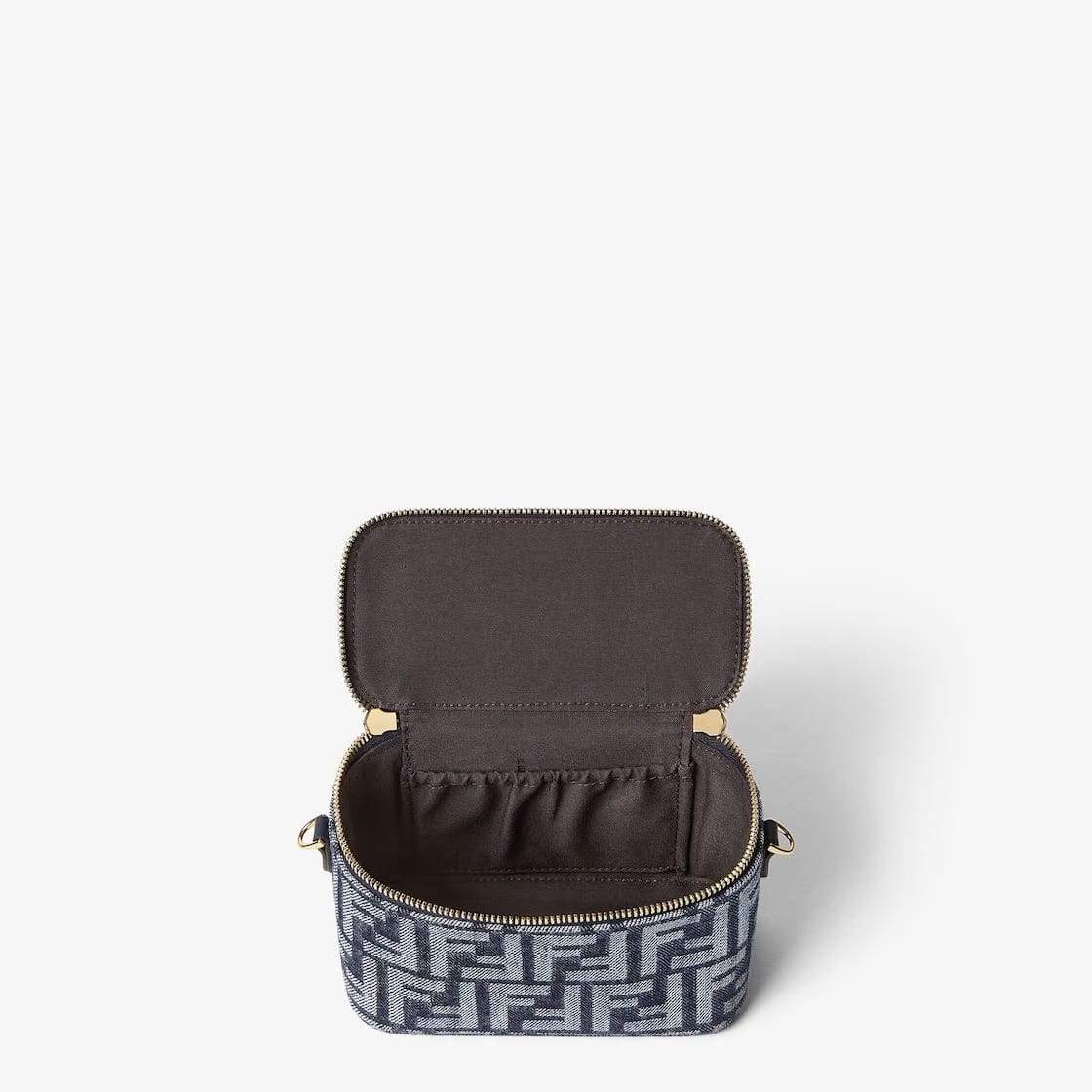 Fendi Vanity Dark blue denim-effect FF jacquard mini-bag