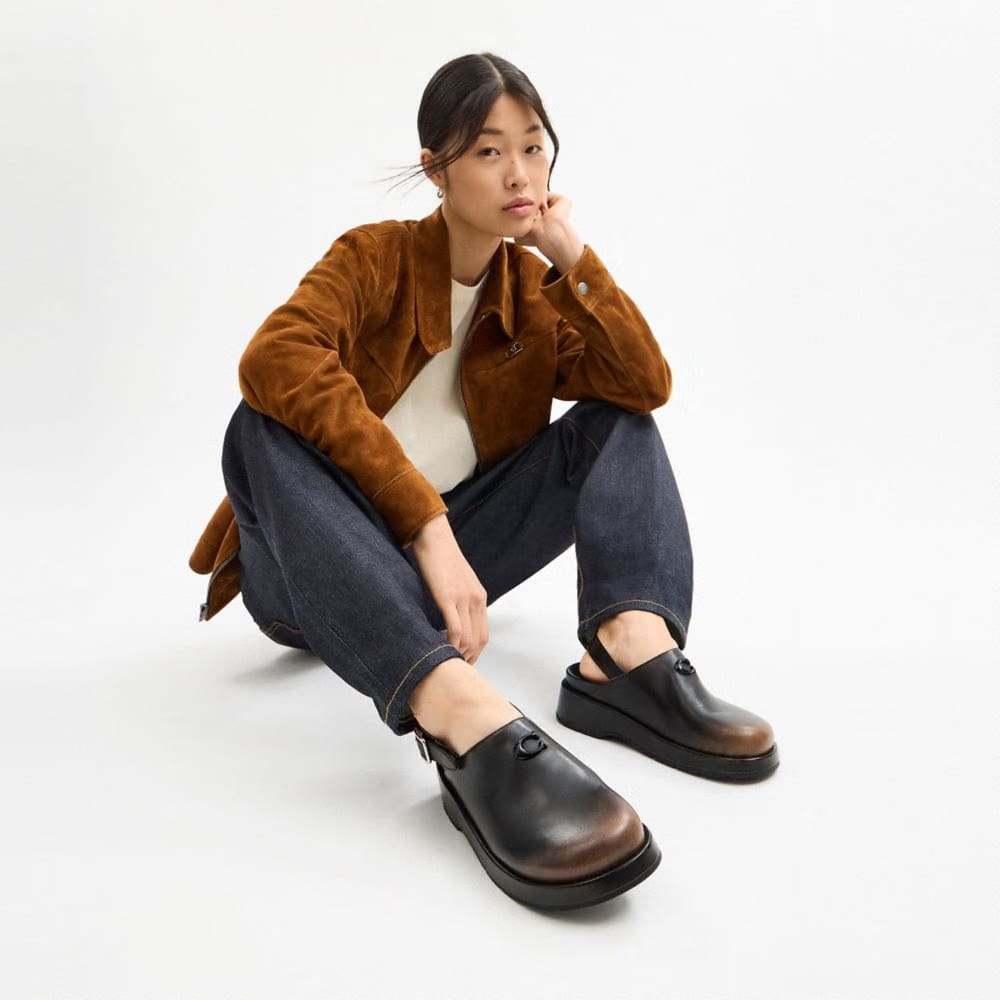 Sculpted C Platform Clog In Loved Leather
