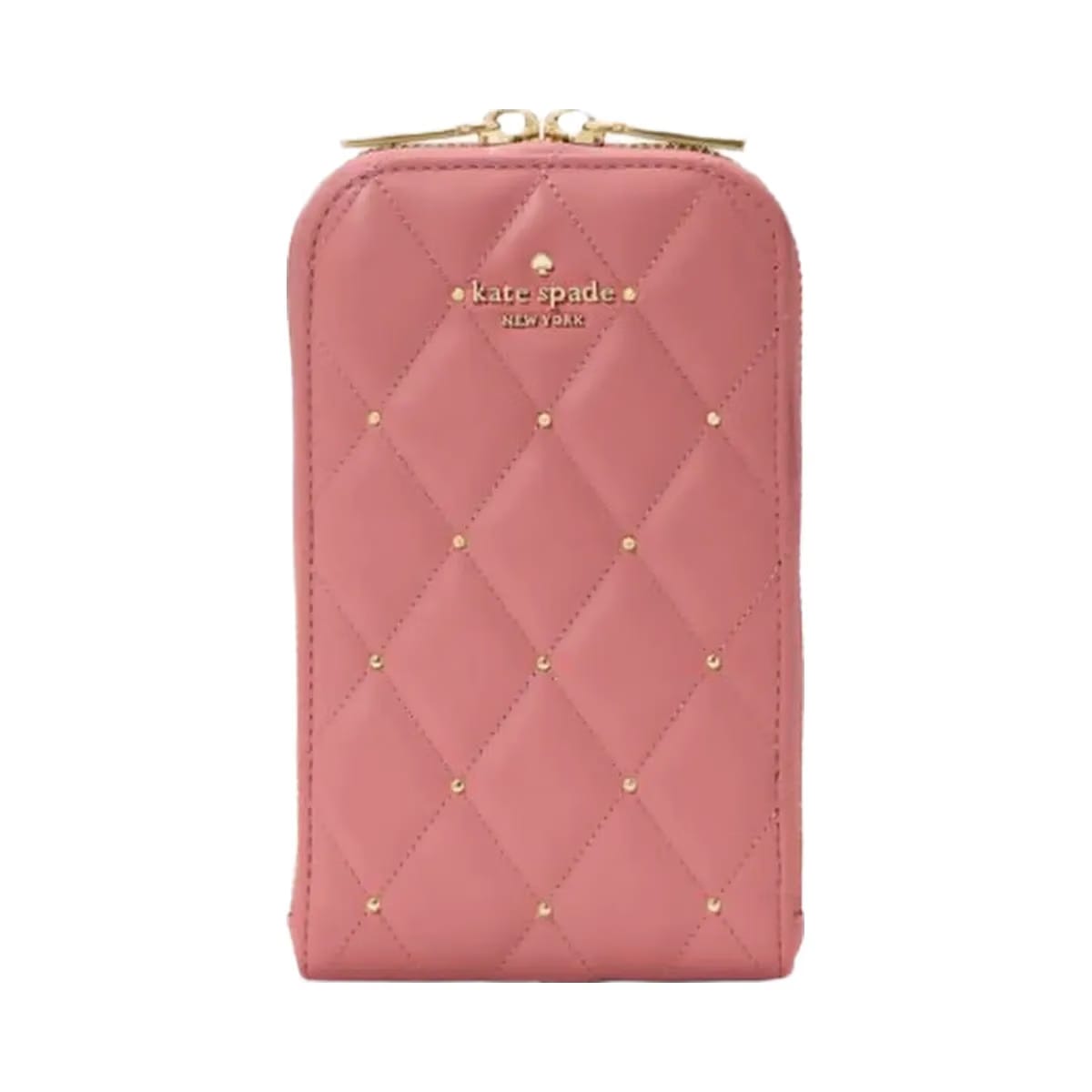 Kate Spade Carey Quilted Studded Phone Chain Crossbody Pomegranate
