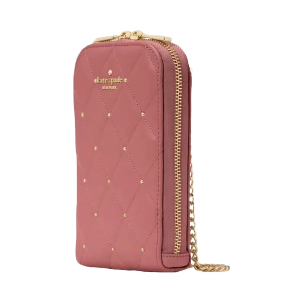 Kate Spade Carey Quilted Studded Phone Chain Crossbody Pomegranate