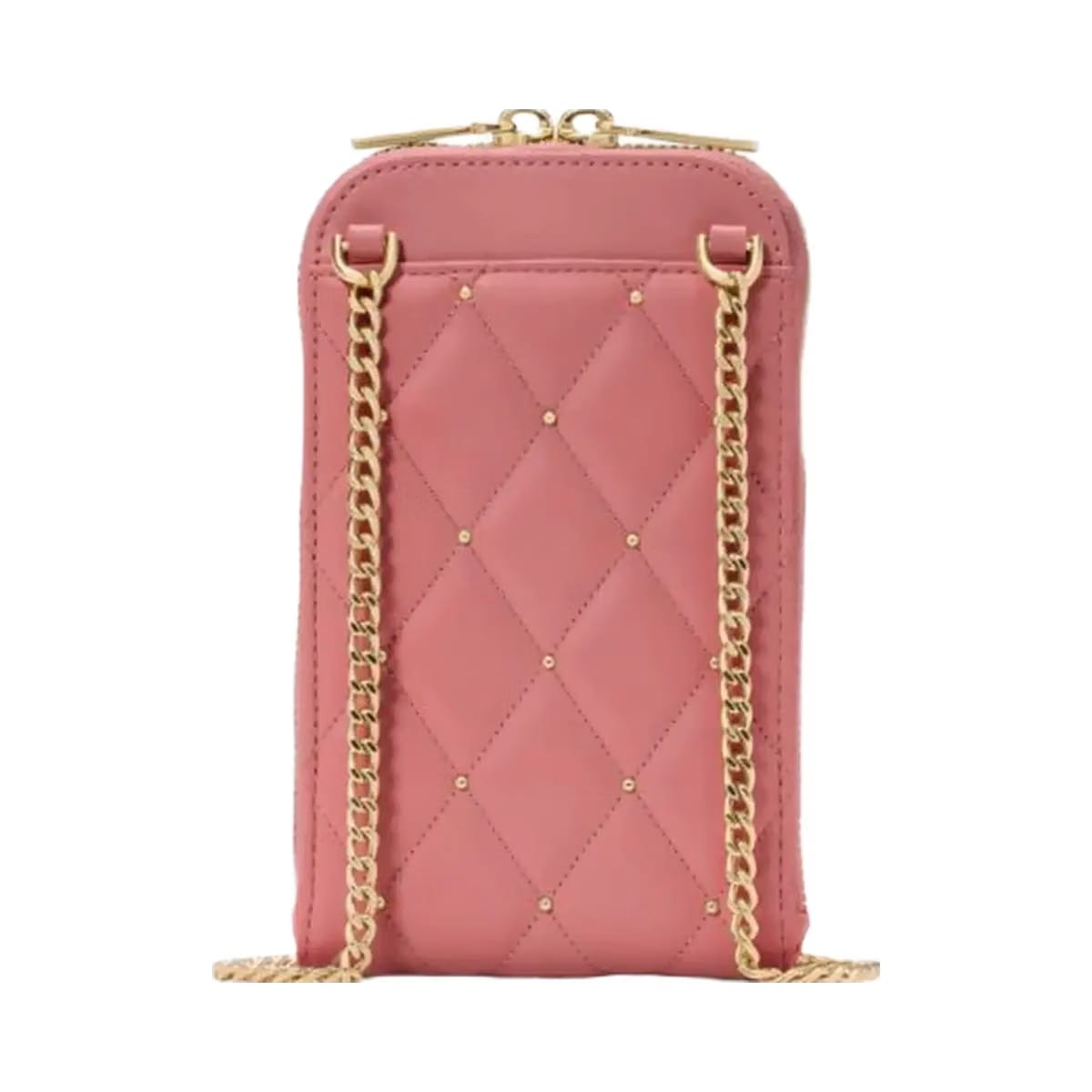 Kate Spade Carey Quilted Studded Phone Chain Crossbody Pomegranate