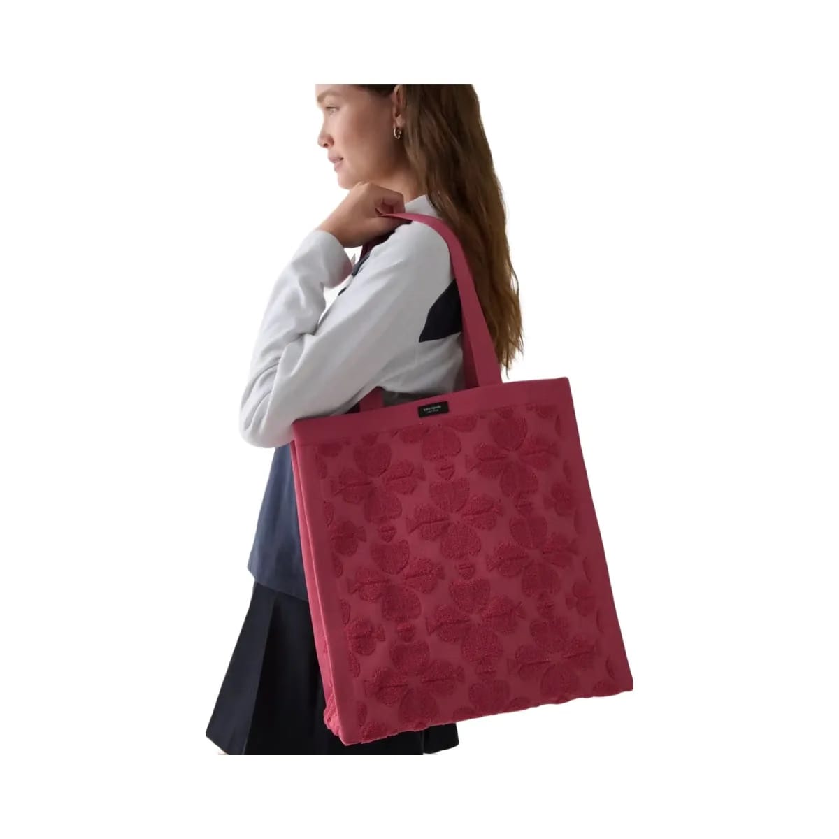 Kate Spade Brooke Terry Carryall Large Tote Rose Oil