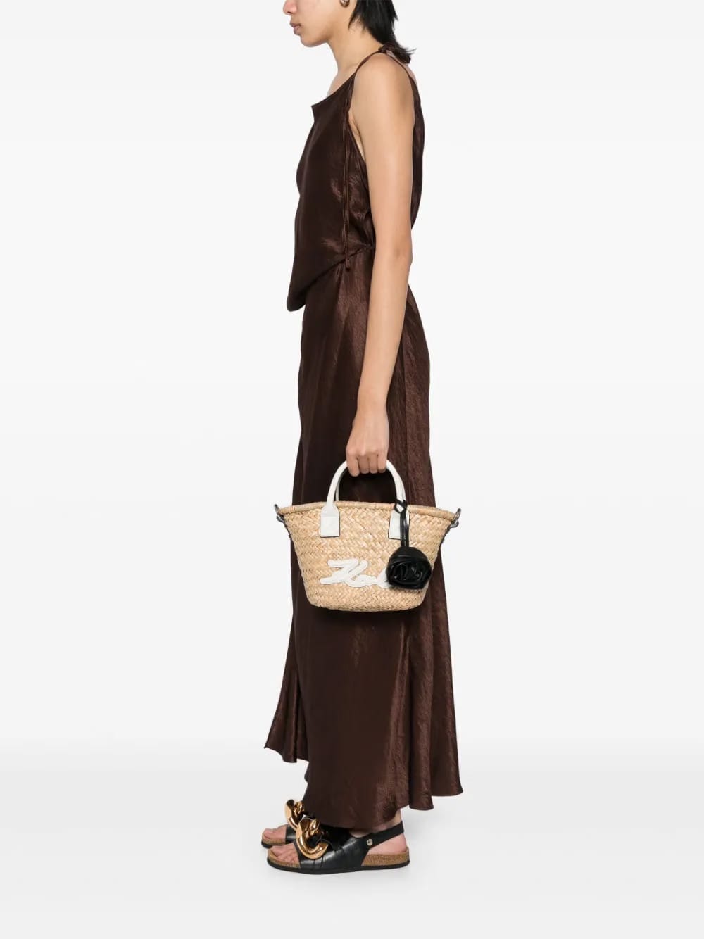 K/signature Small Raffia tote bag