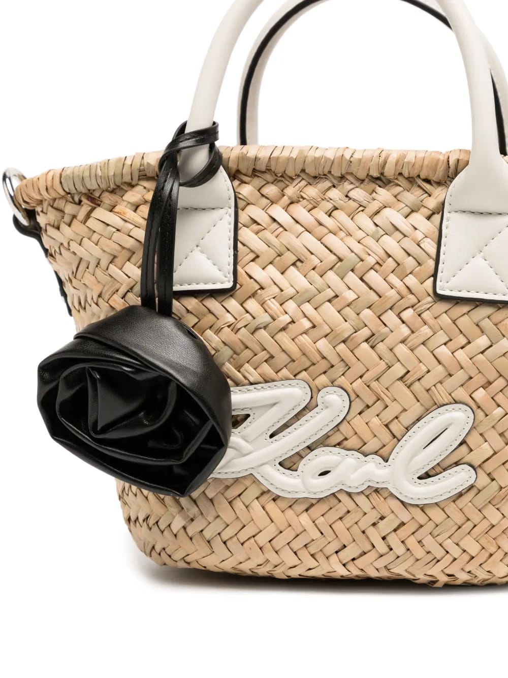 K/signature Small Raffia tote bag