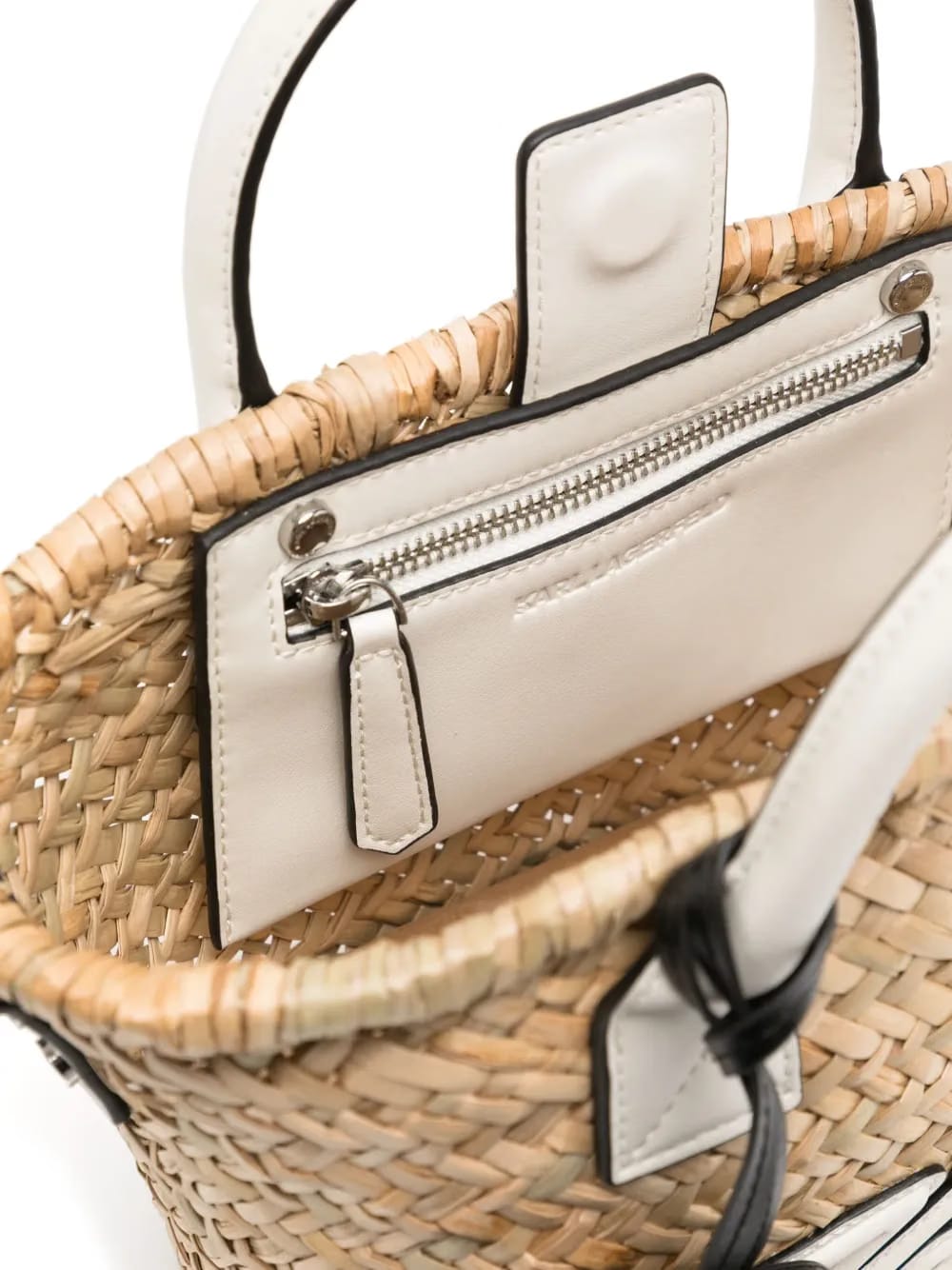 K/signature Small Raffia tote bag