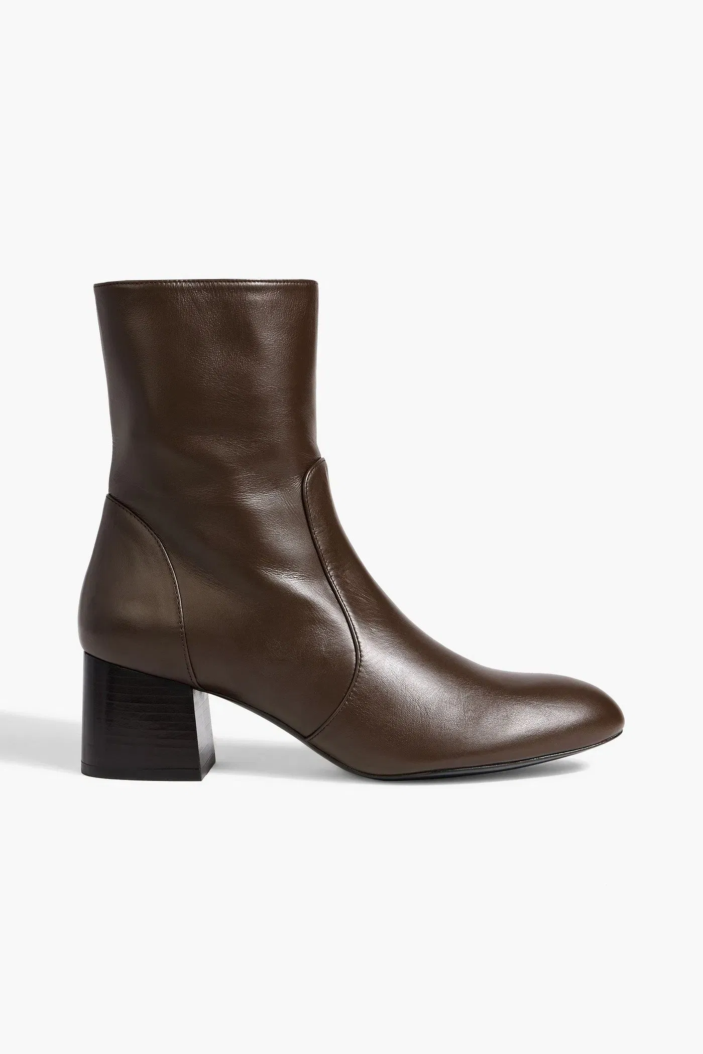 Stuart Weitzman Flareblock 60 Leather Ankle Boots Chocolate Women's