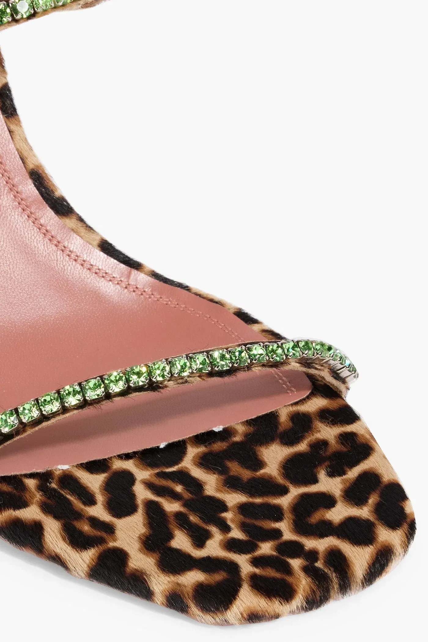 Amina Muaddi Gilda 95 Crystal-Embellished Leopard-Print Calf Hair Mules Animal Print Women's