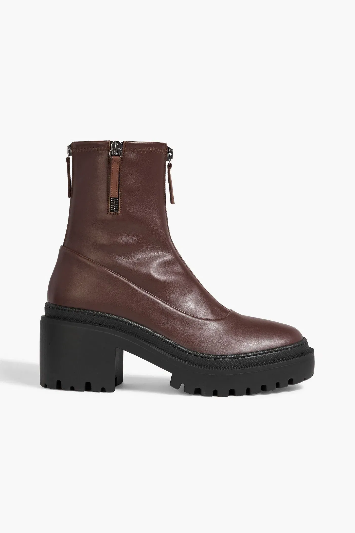 Giuseppe Zanotti Lionora Zip-Detailed Stretch Ankle Boots Chocolate Women's