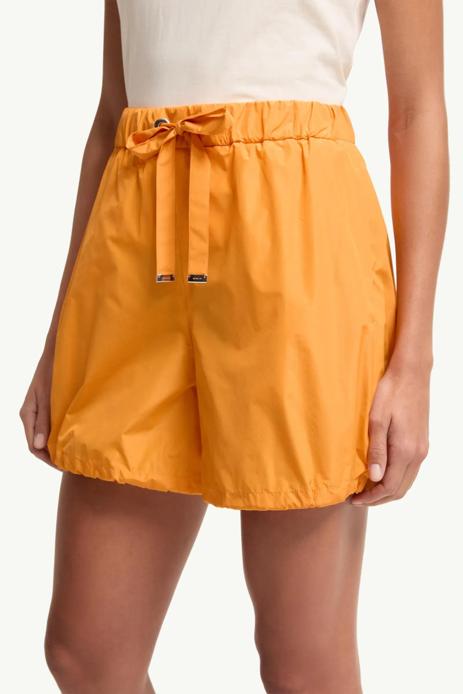Moncler Logo Patch Taffeta Shorts Yellow Yellow