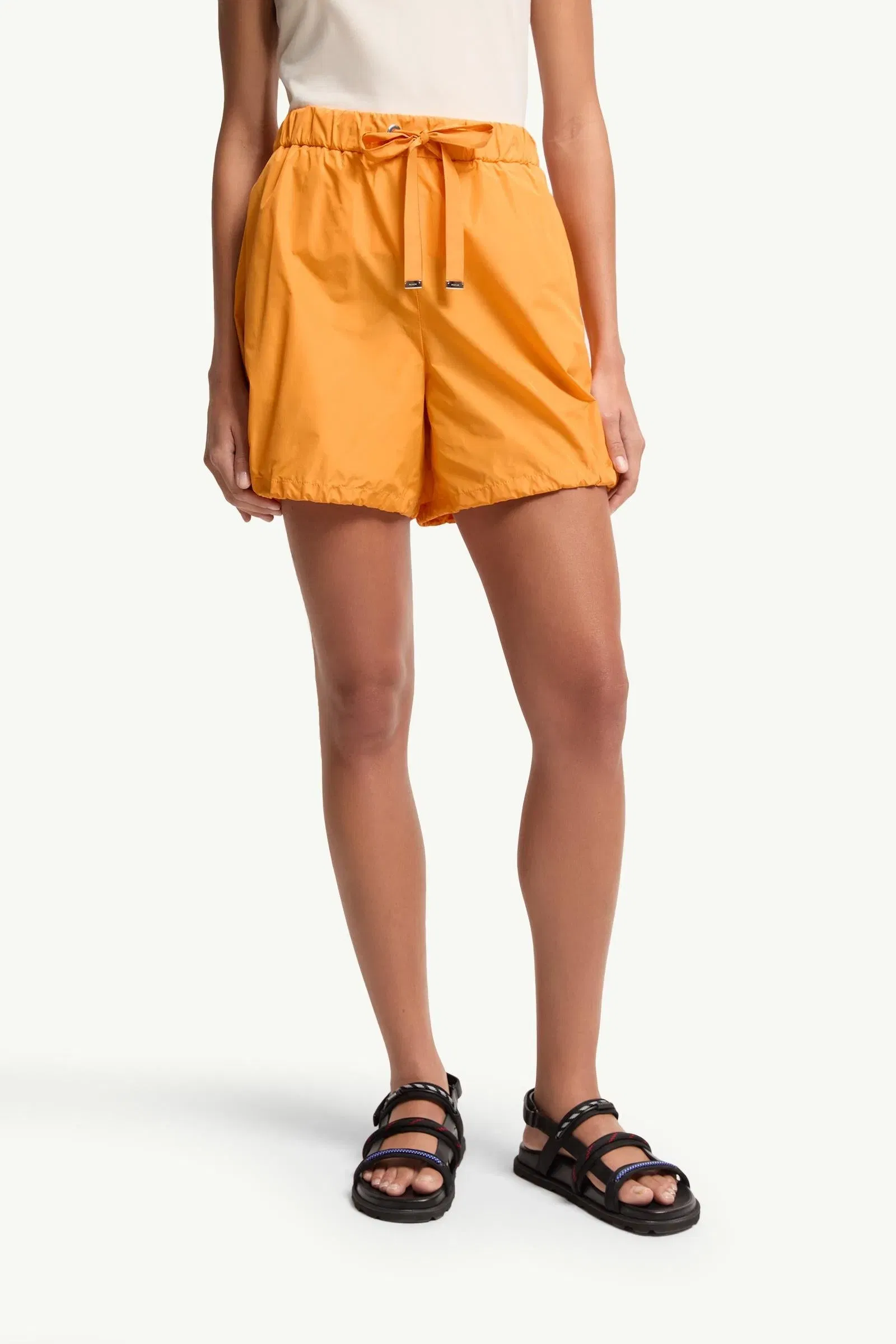 Moncler Logo Patch Taffeta Shorts Yellow Yellow