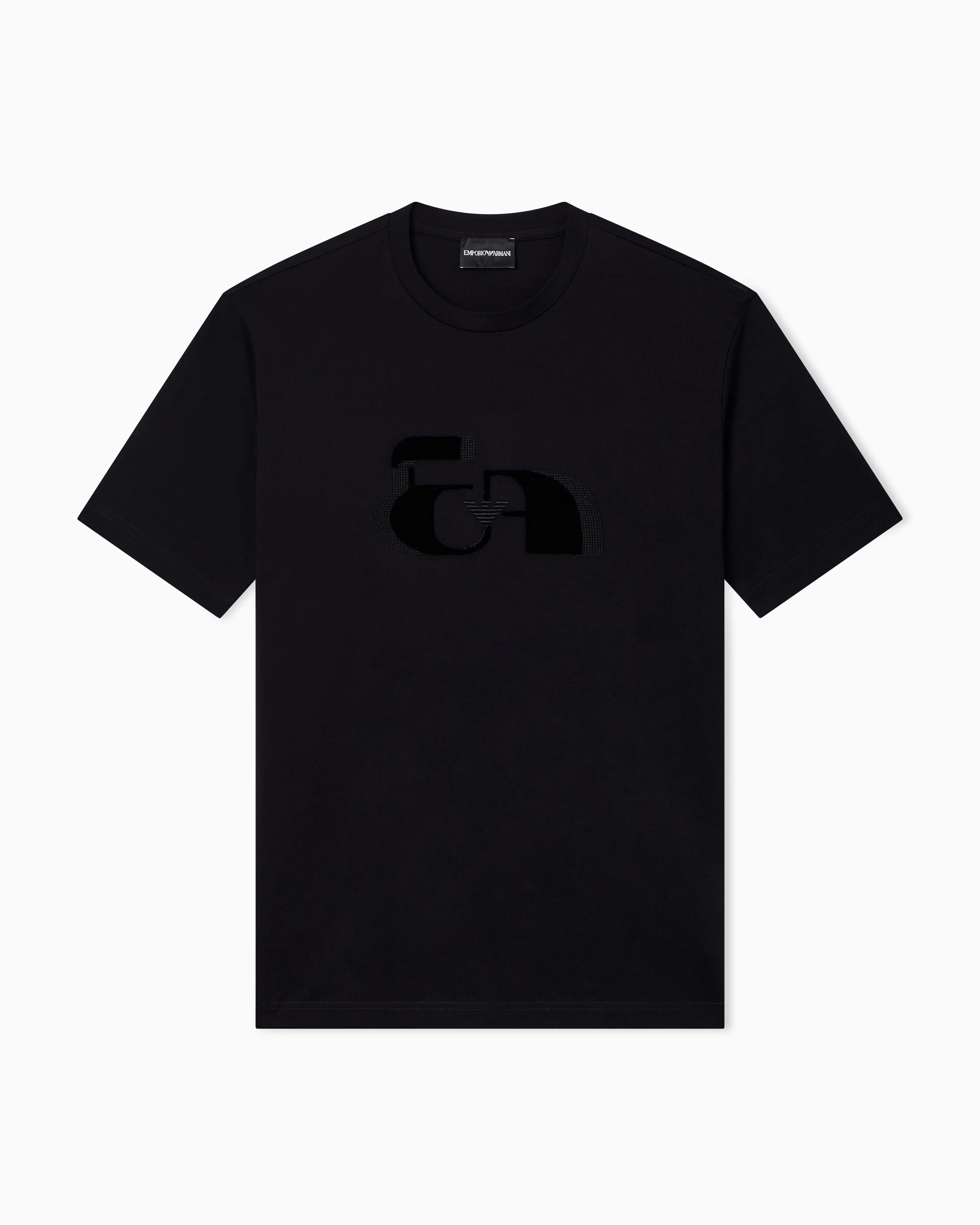 Emporio Armani Jersey T-shirt with op-art embroidery