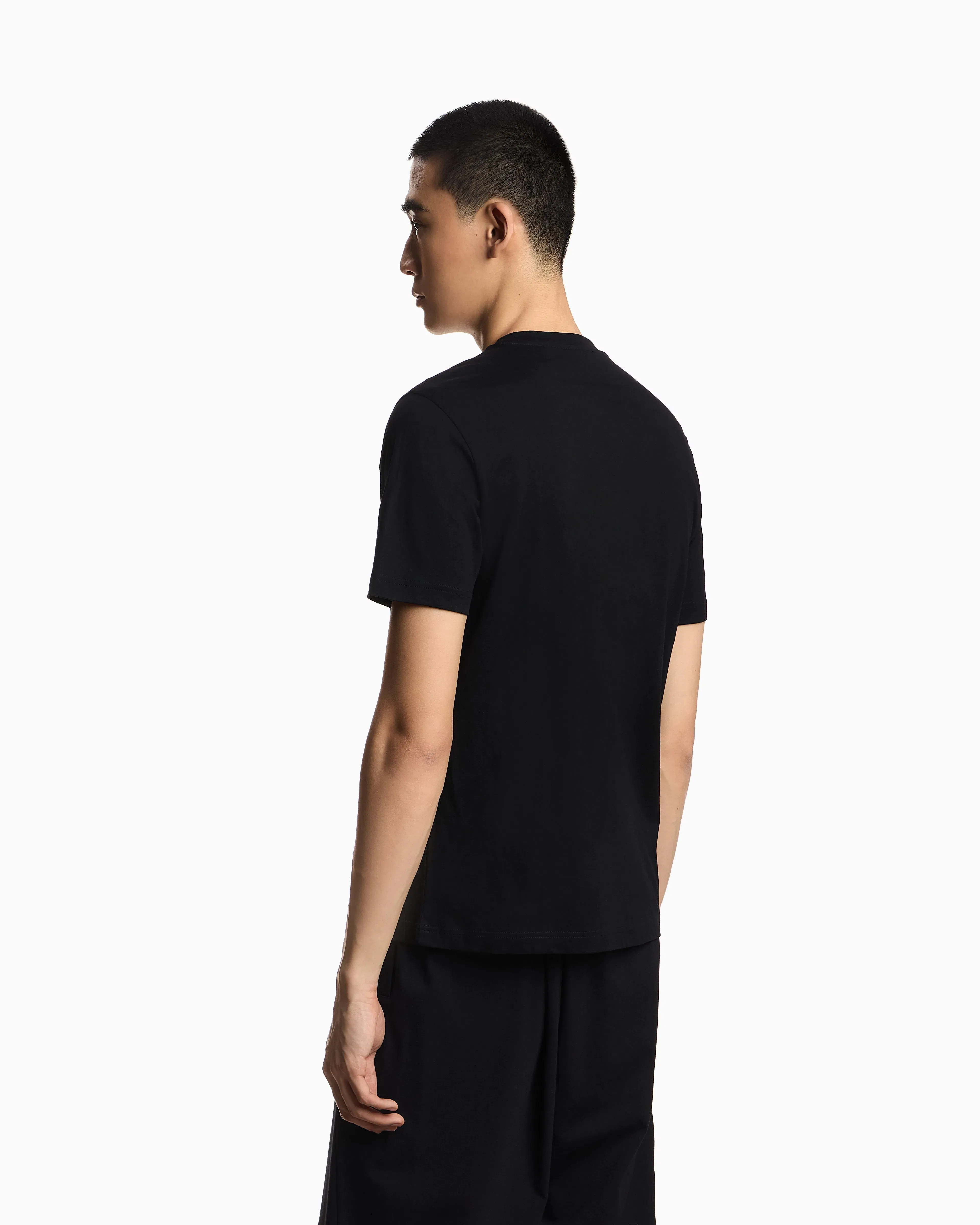 Emporio Armani Jersey T-shirt with op-art embroidery