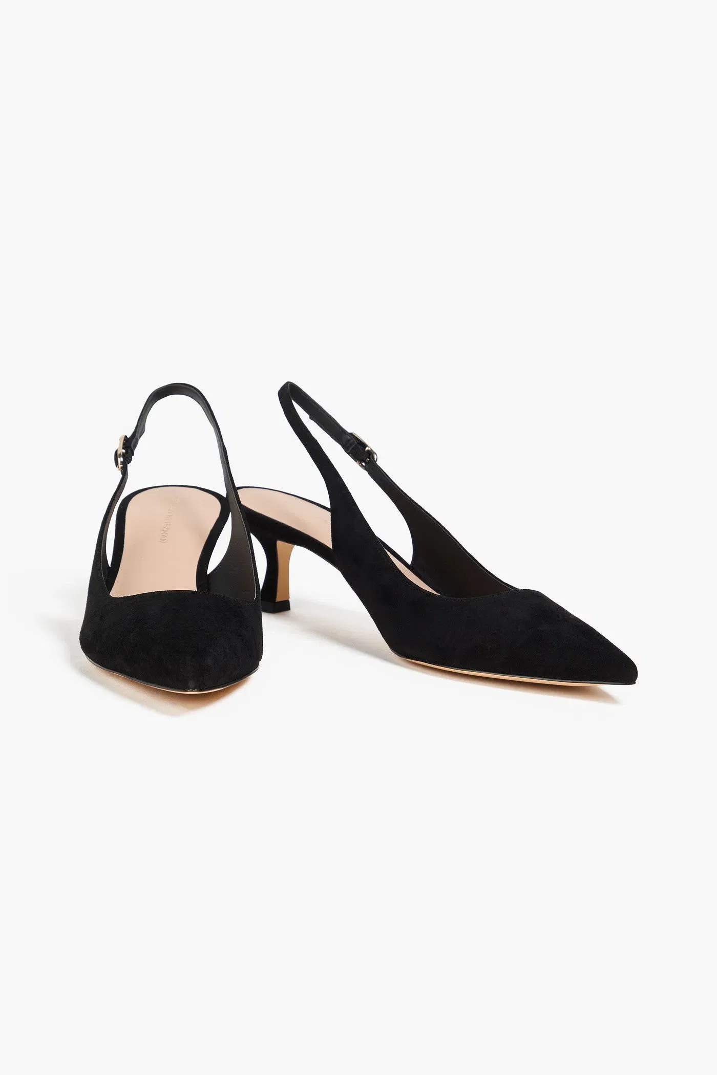 Stuart Weitzman Isla Suede Slingback Pumps Black Women's