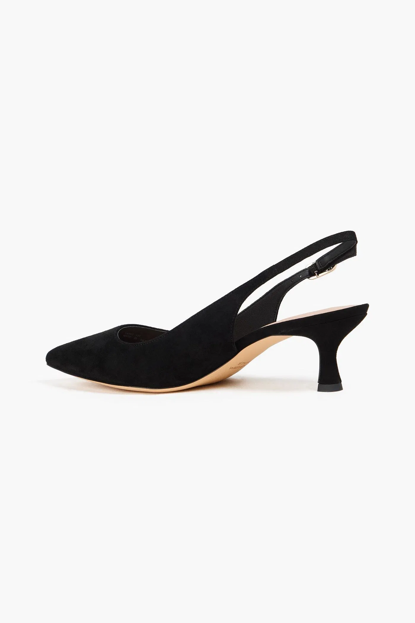 Stuart Weitzman Isla Suede Slingback Pumps Black Women's