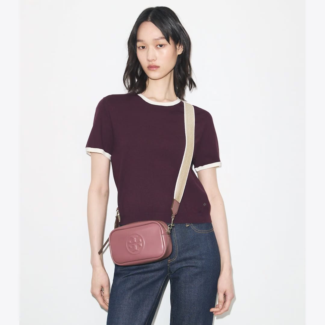 Tory Burch Mini Miller natuura Crossbody Bag Mauve