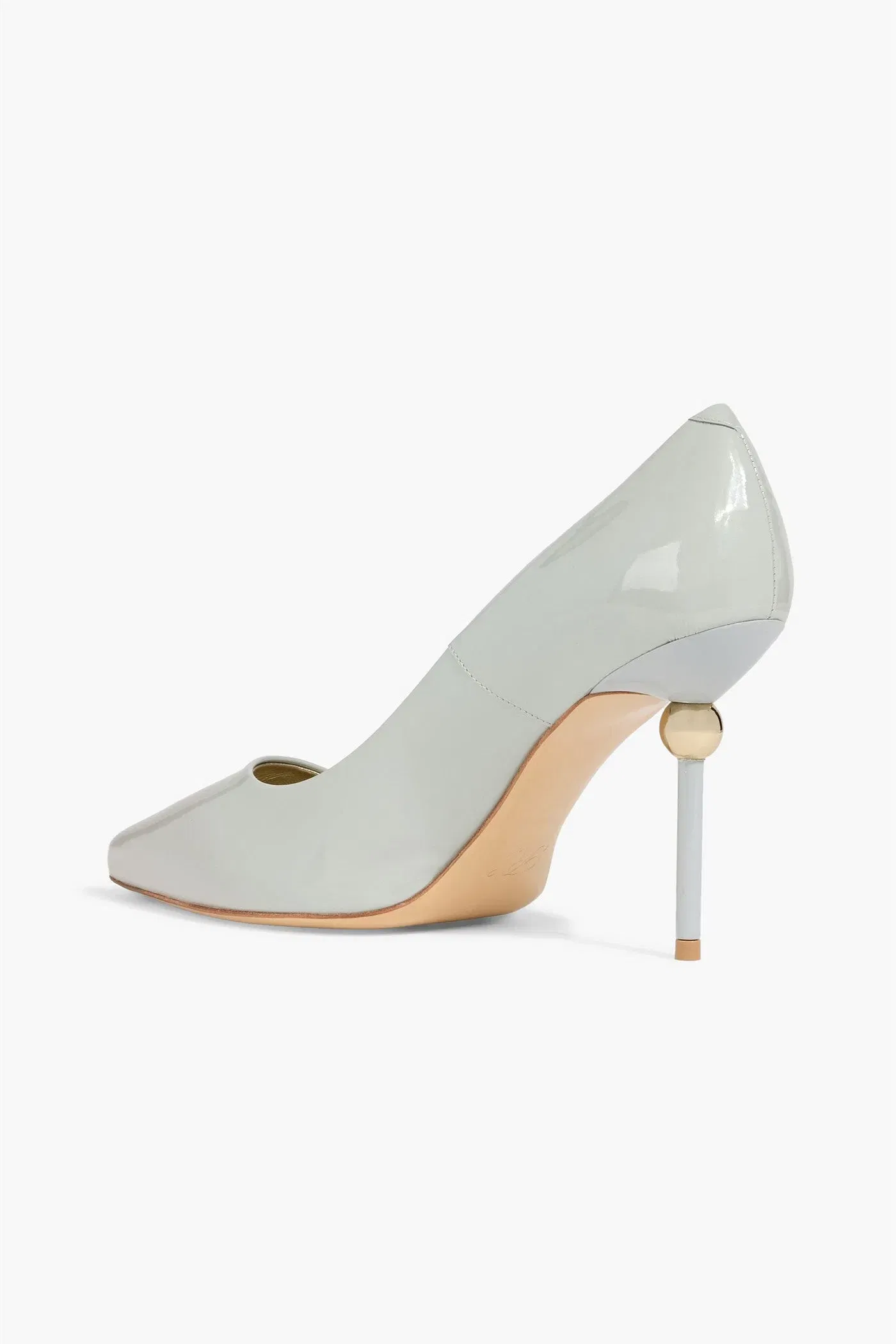 Roger Vivier Decollete Patent-Leather Pumps Grey Green Women's