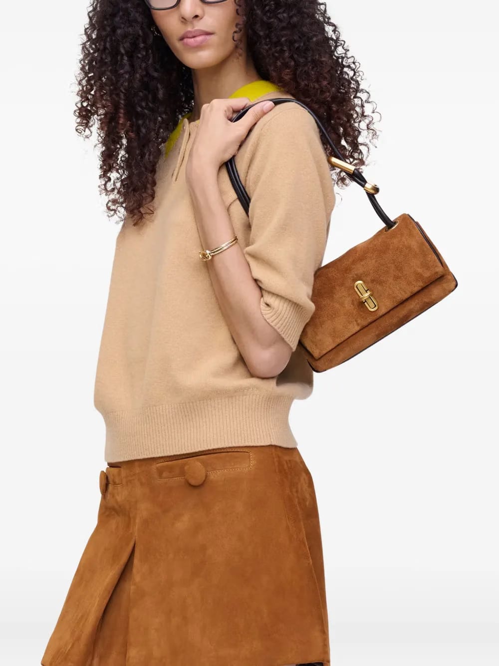 small suede shoulder bag