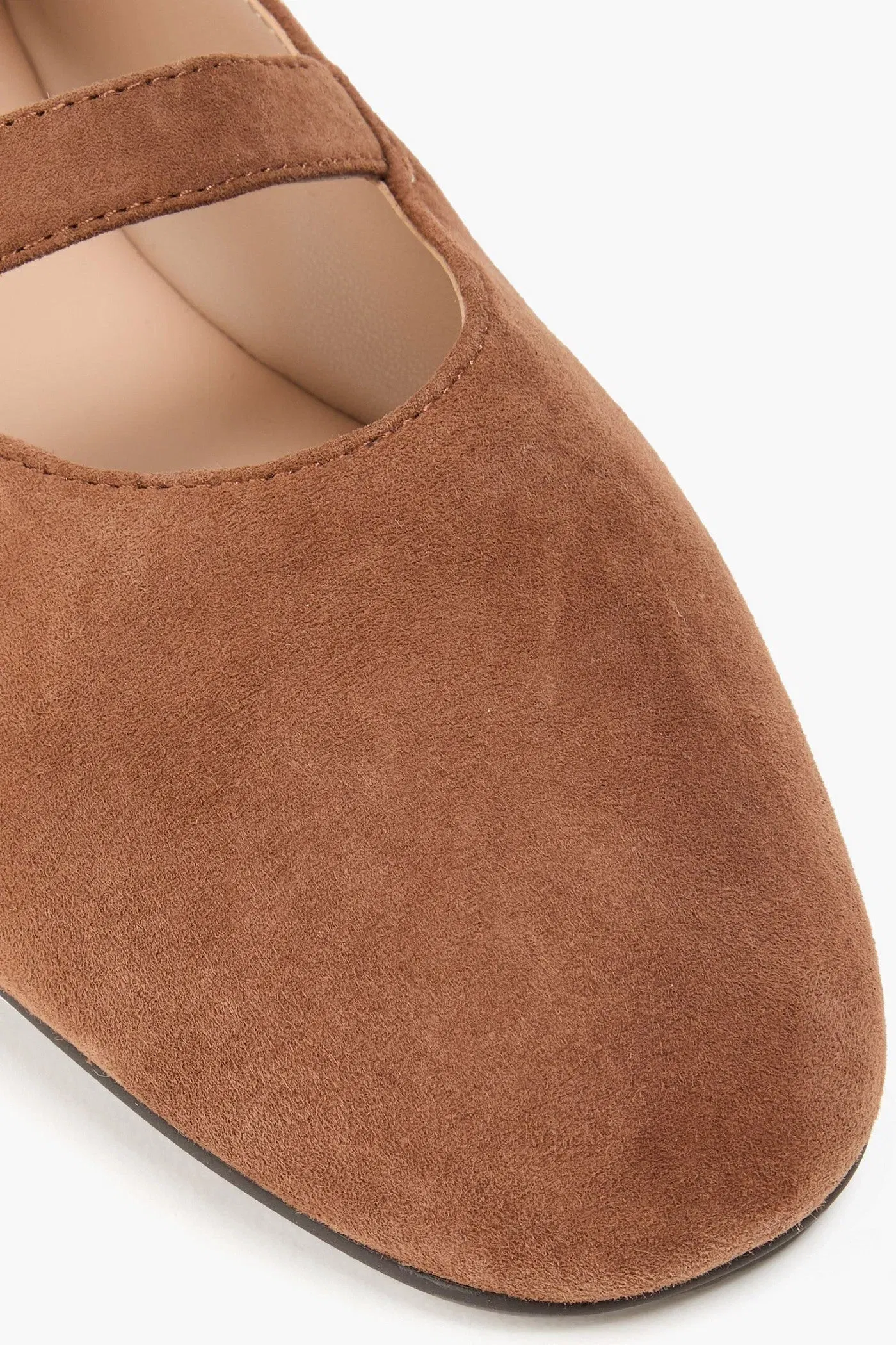 Stuart Weitzman Kyra Suede Mary Jane Flats Brown Women's