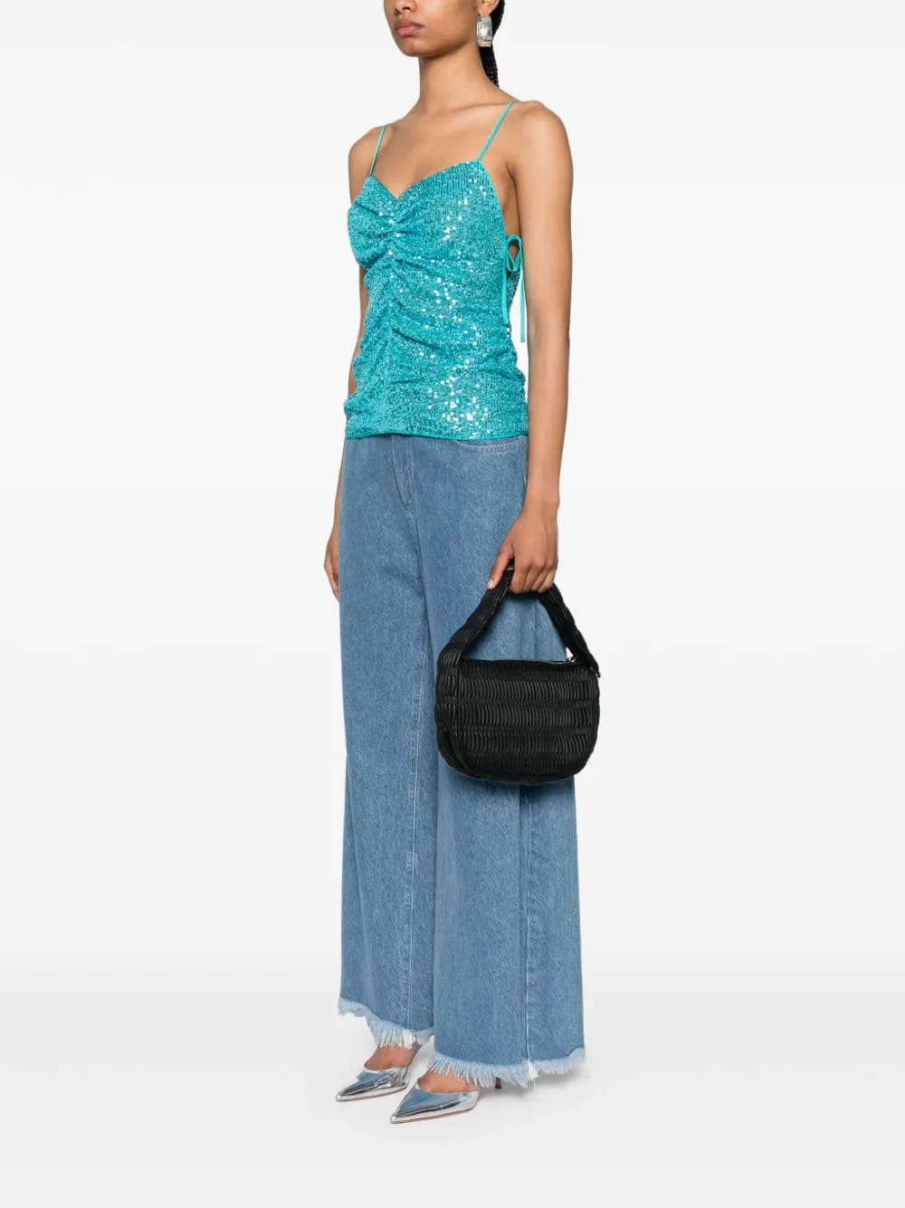 shirred shoulder bag