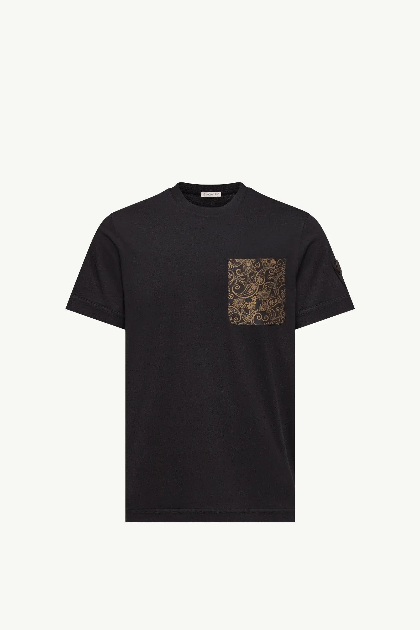 Moncler Paisley Print Cotton T-Shirt Navy Blue Navy Blue