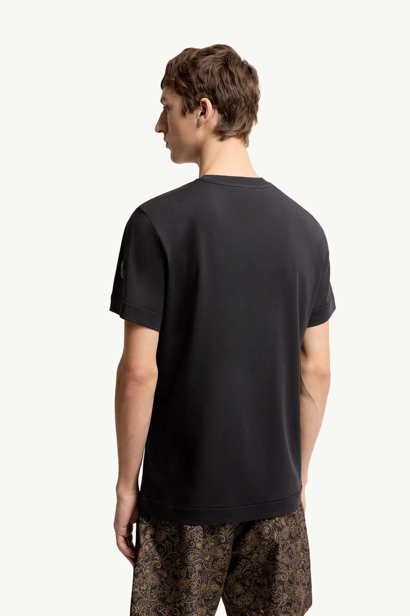 Moncler Paisley Print Cotton T-Shirt Navy Blue Navy Blue