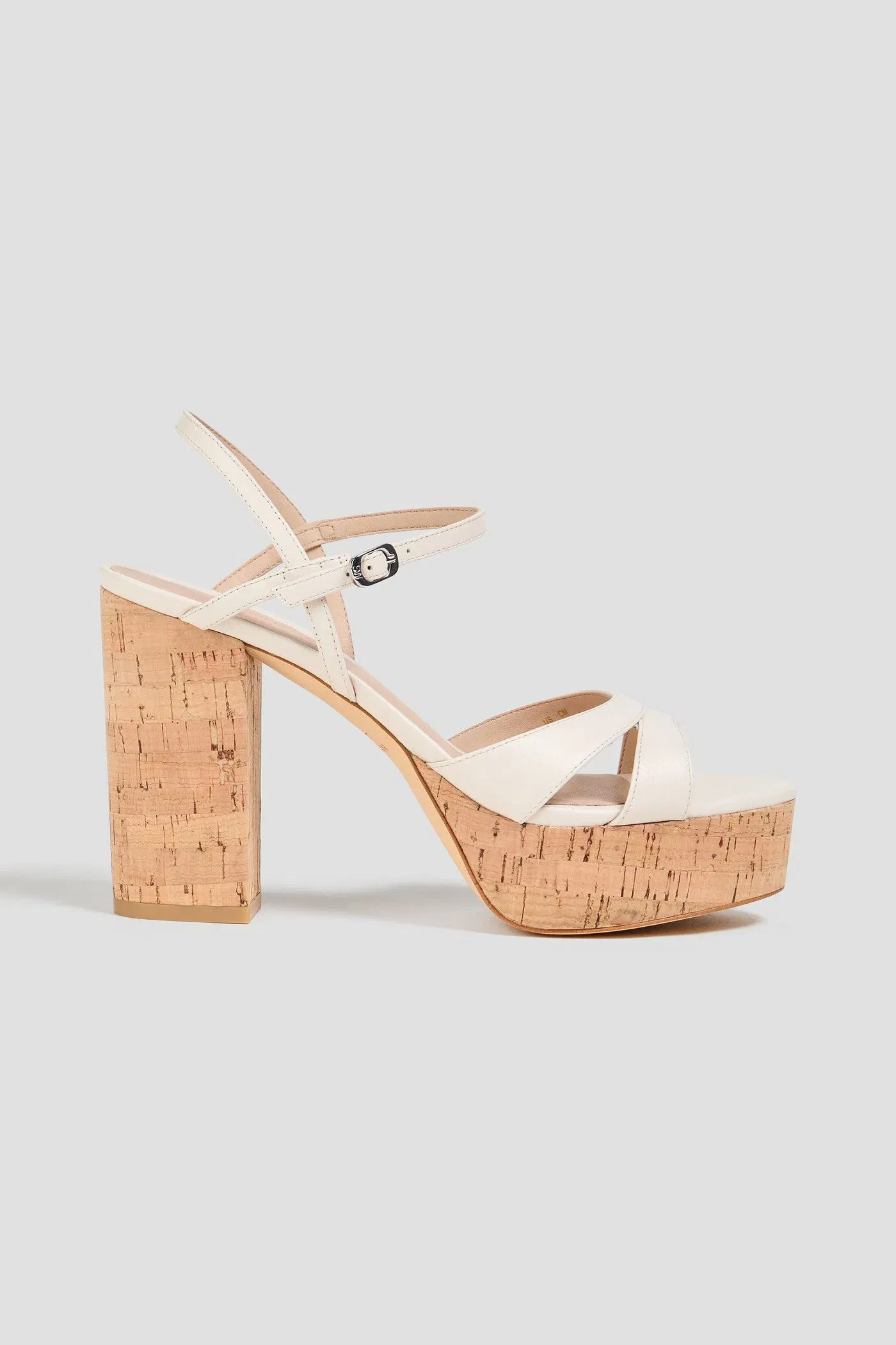 Stuart Weitzman Maia Leather Platform Sandals Cream Women's