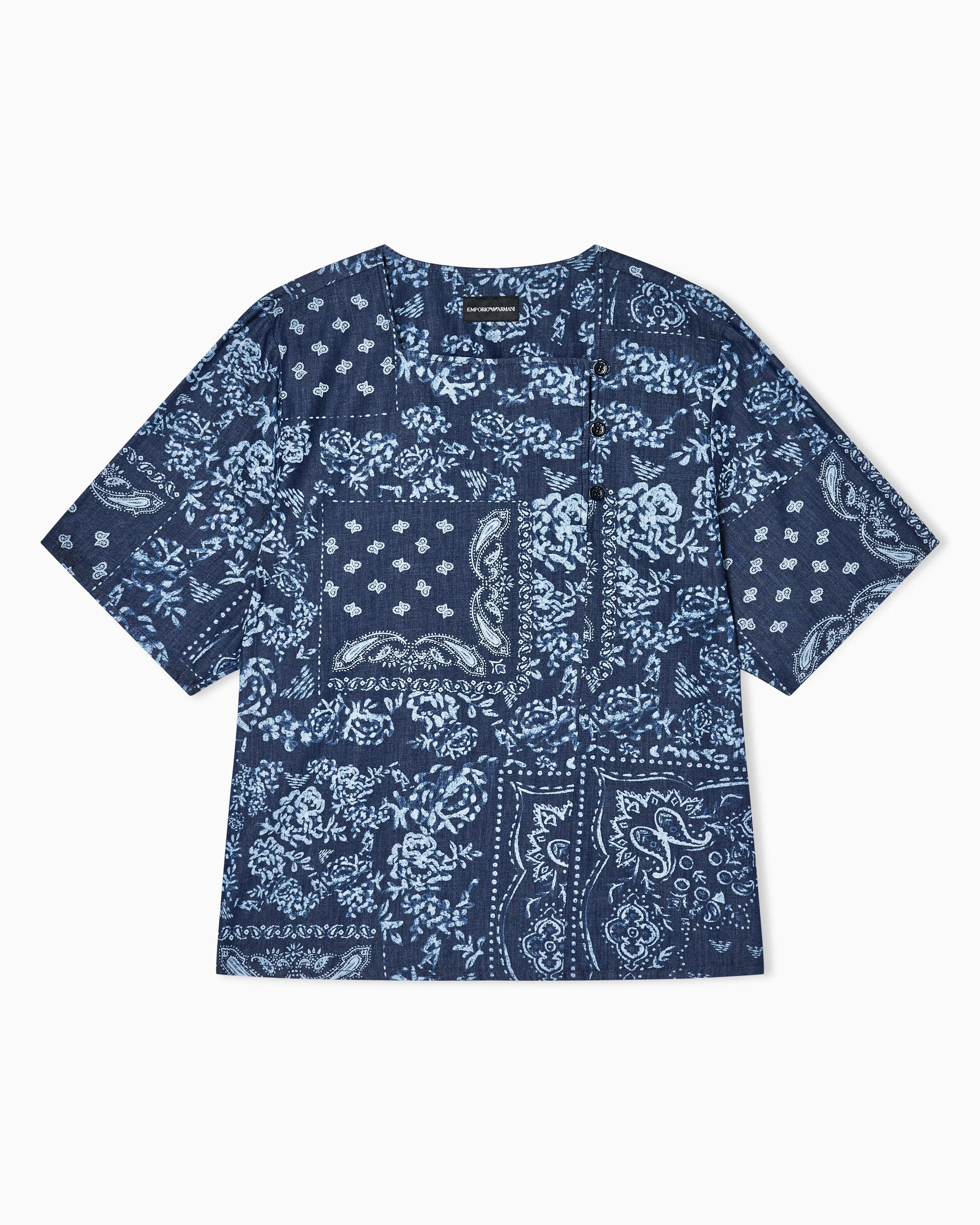 Emporio Armani Bandana print chambray blouse