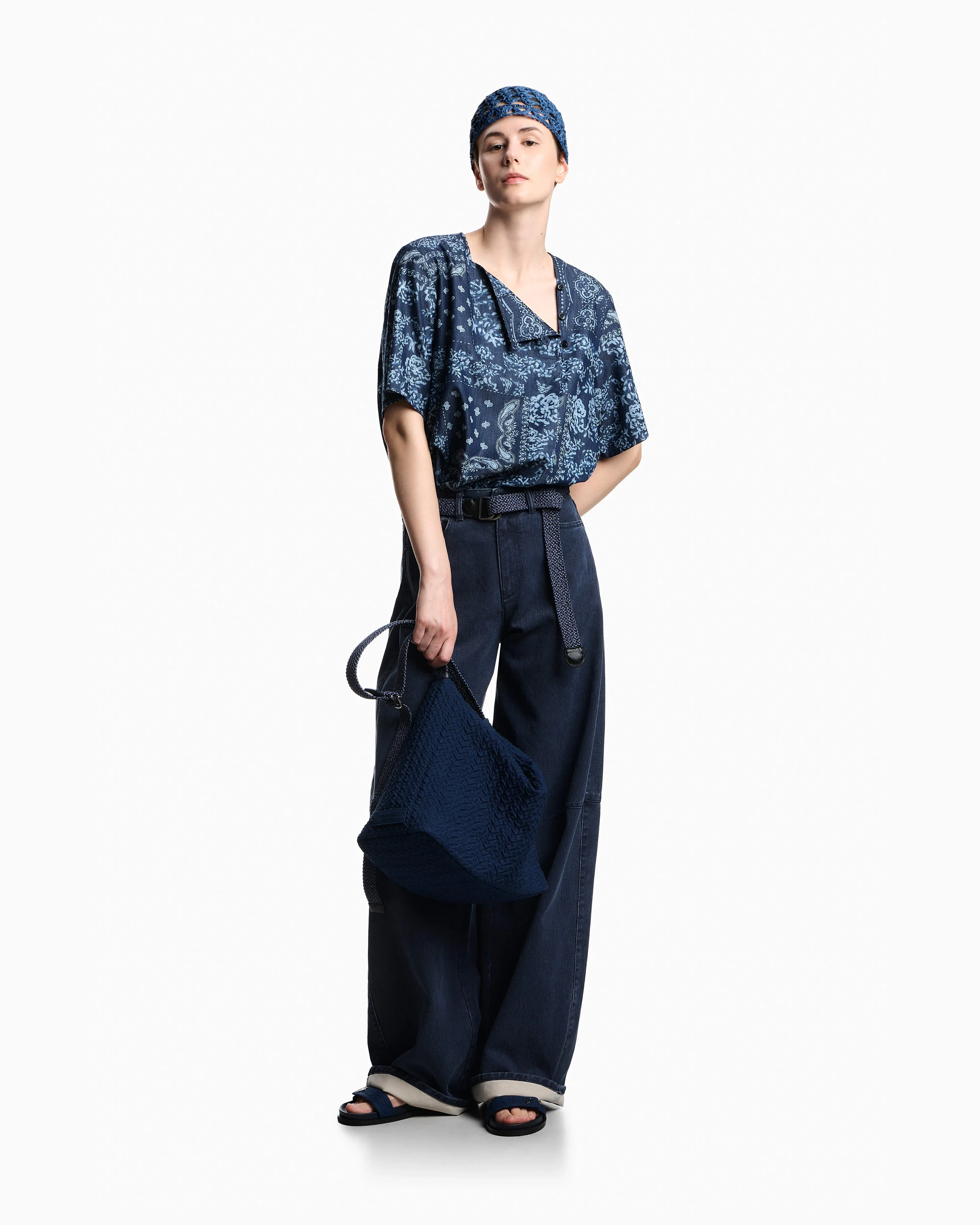 Emporio Armani Bandana print chambray blouse