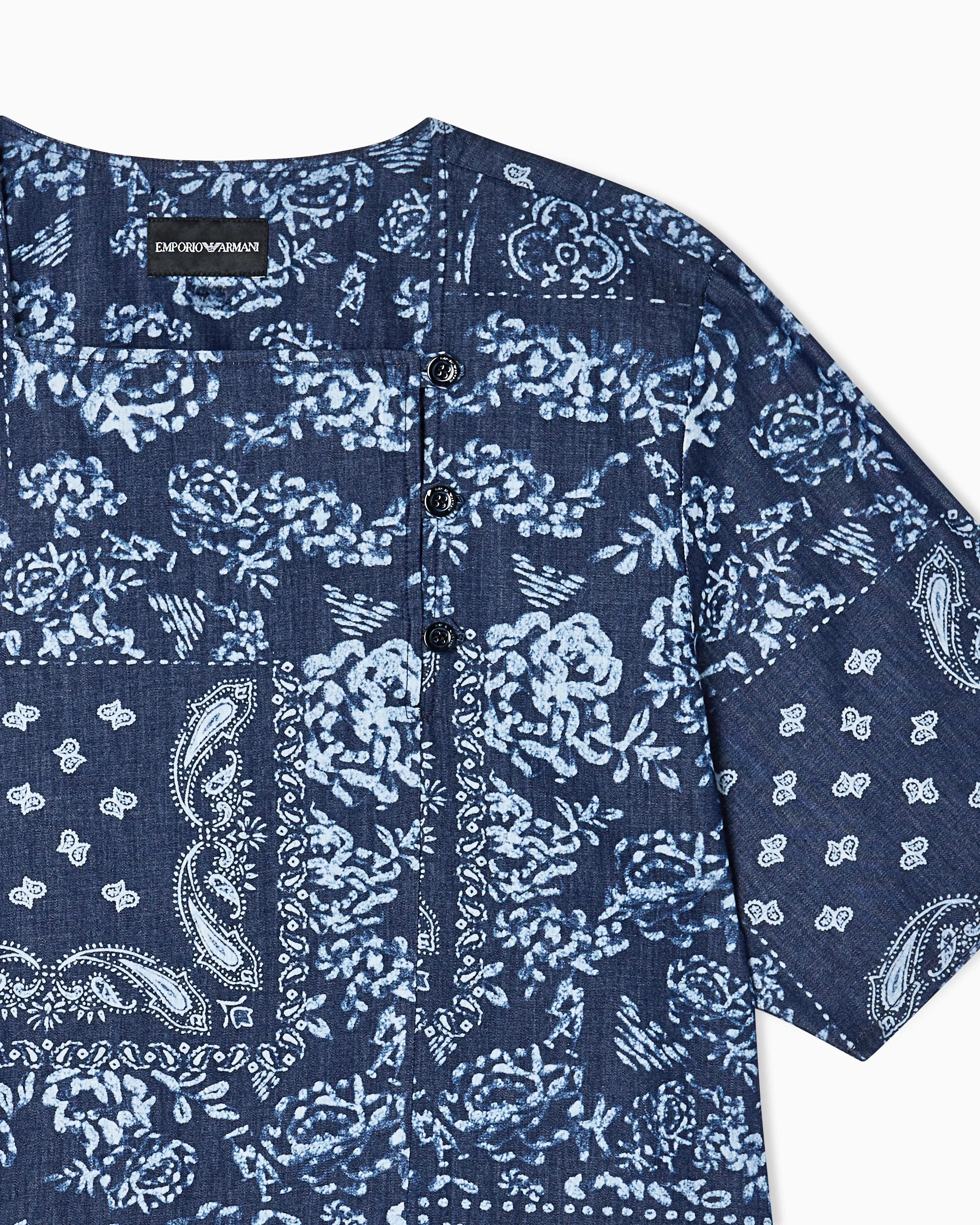 Emporio Armani Bandana print chambray blouse
