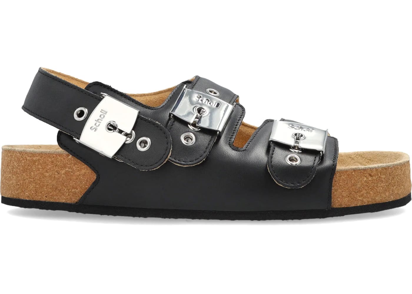 Balenciaga I Scholl Flat Sandal In Black