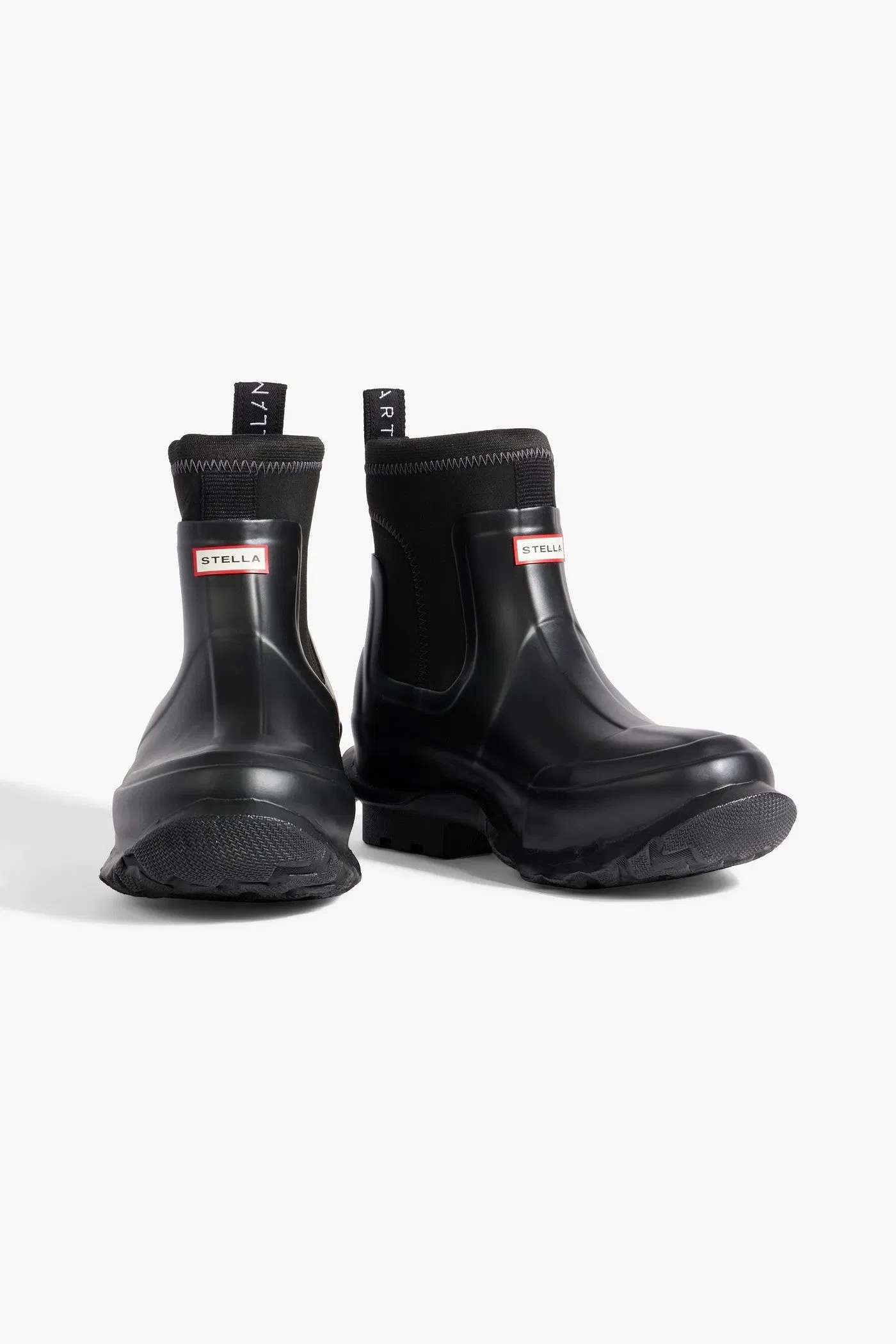 Stella Mccartney + Hunter Rubber And Neoprene Rain Boots Black Women's