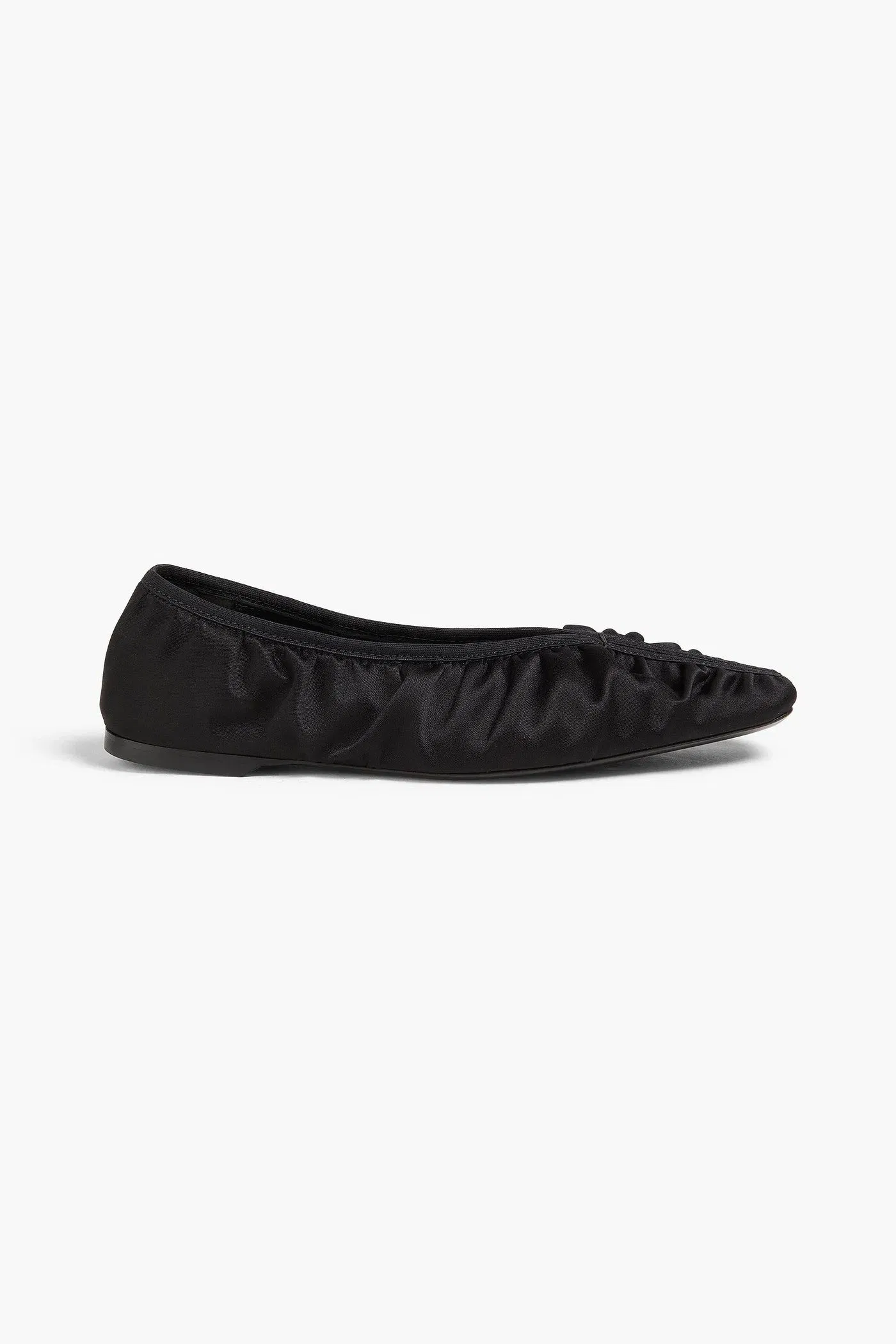 Toteme Gathered Satin Flats Black Women's