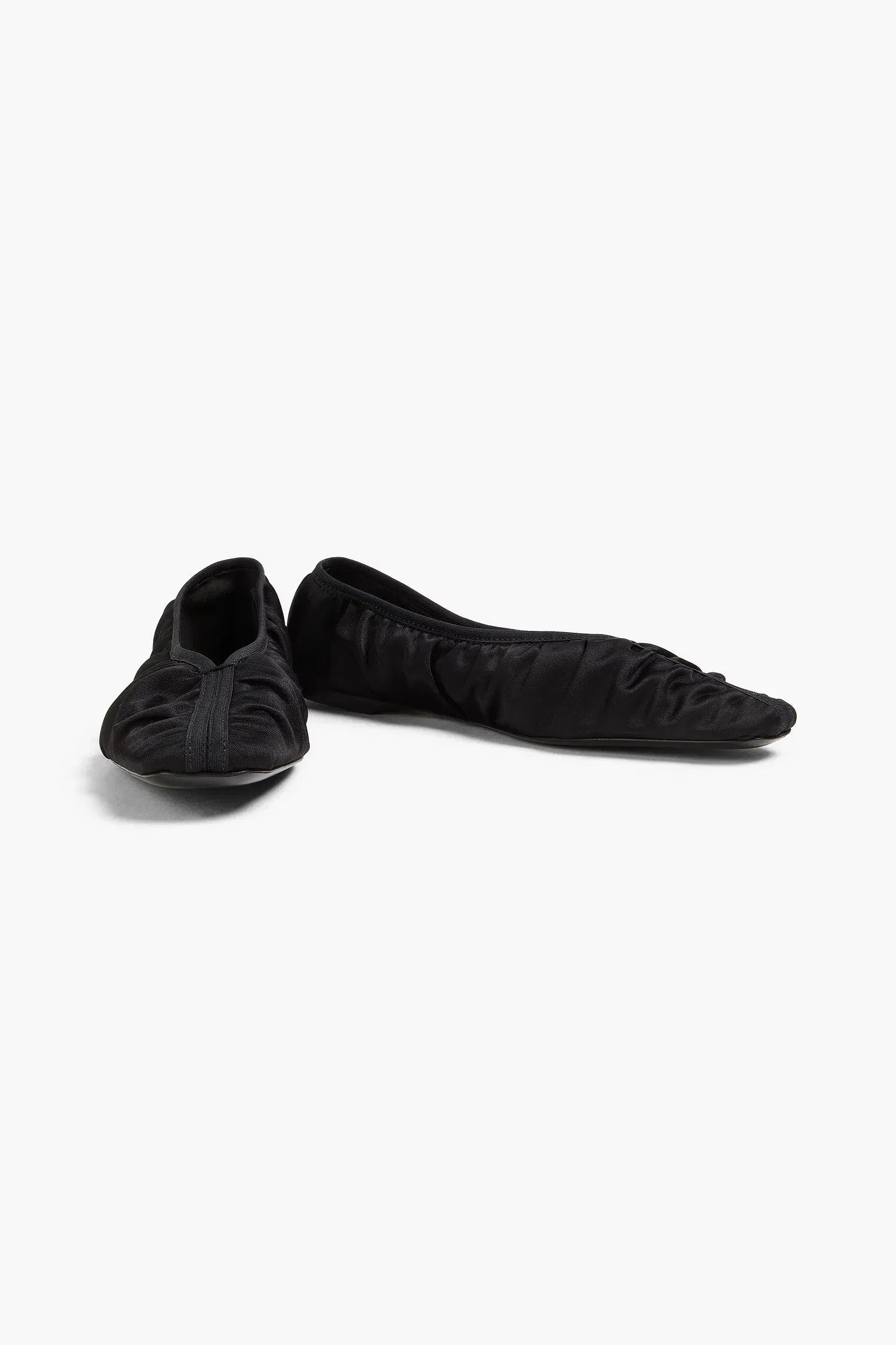Toteme Gathered Satin Flats Black Women's