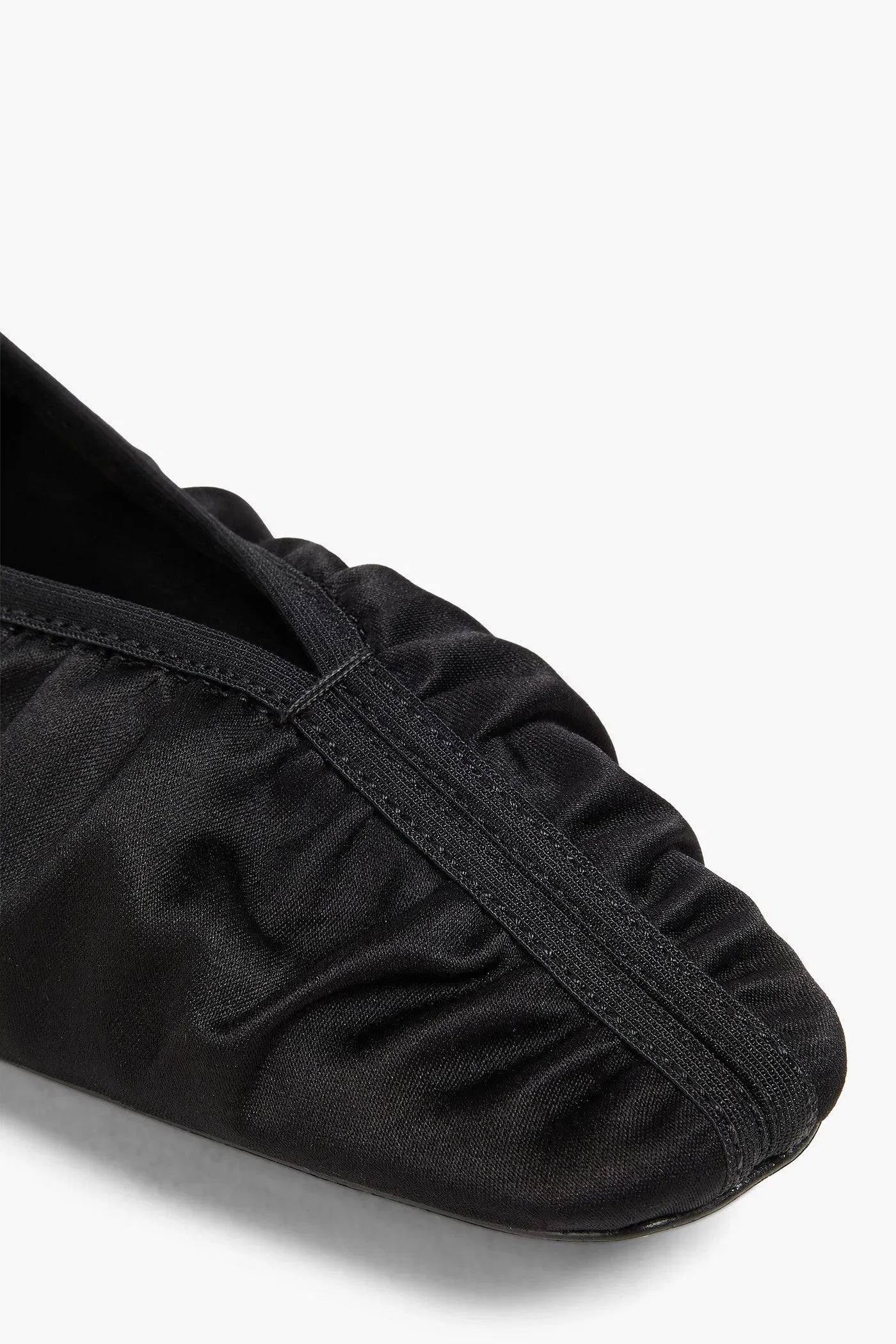 Toteme Gathered Satin Flats Black Women's