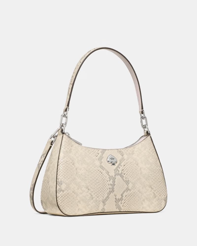 KateSpade Kayla Snake Embossed Shoulder Bag Pink Multi