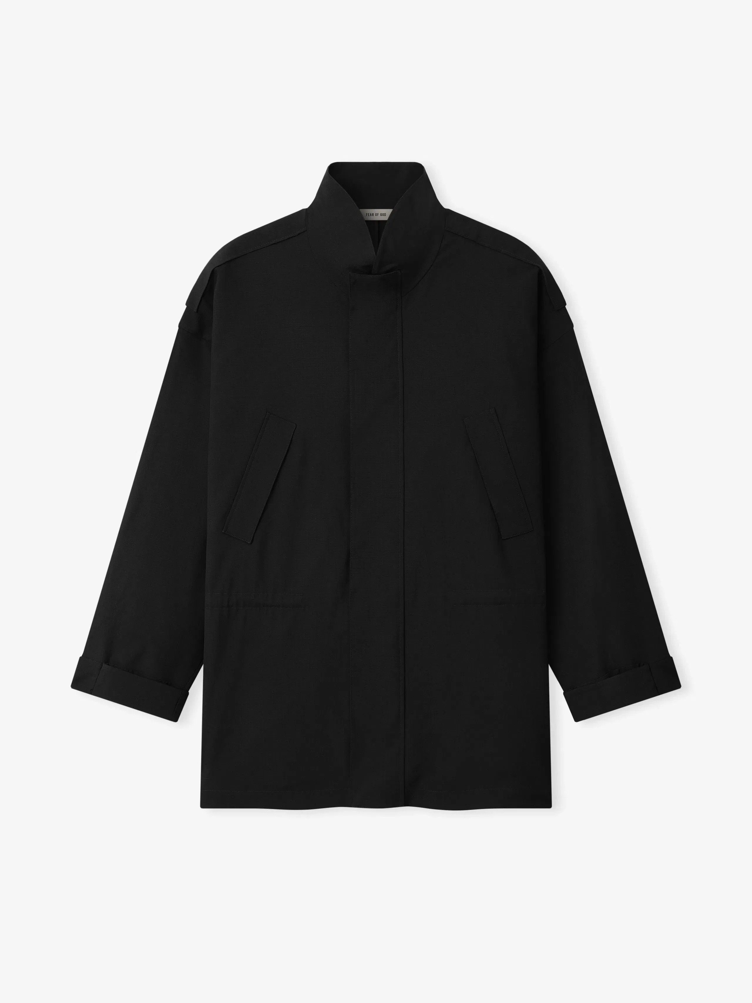 Essentials Wool Ripstop Parka Black
