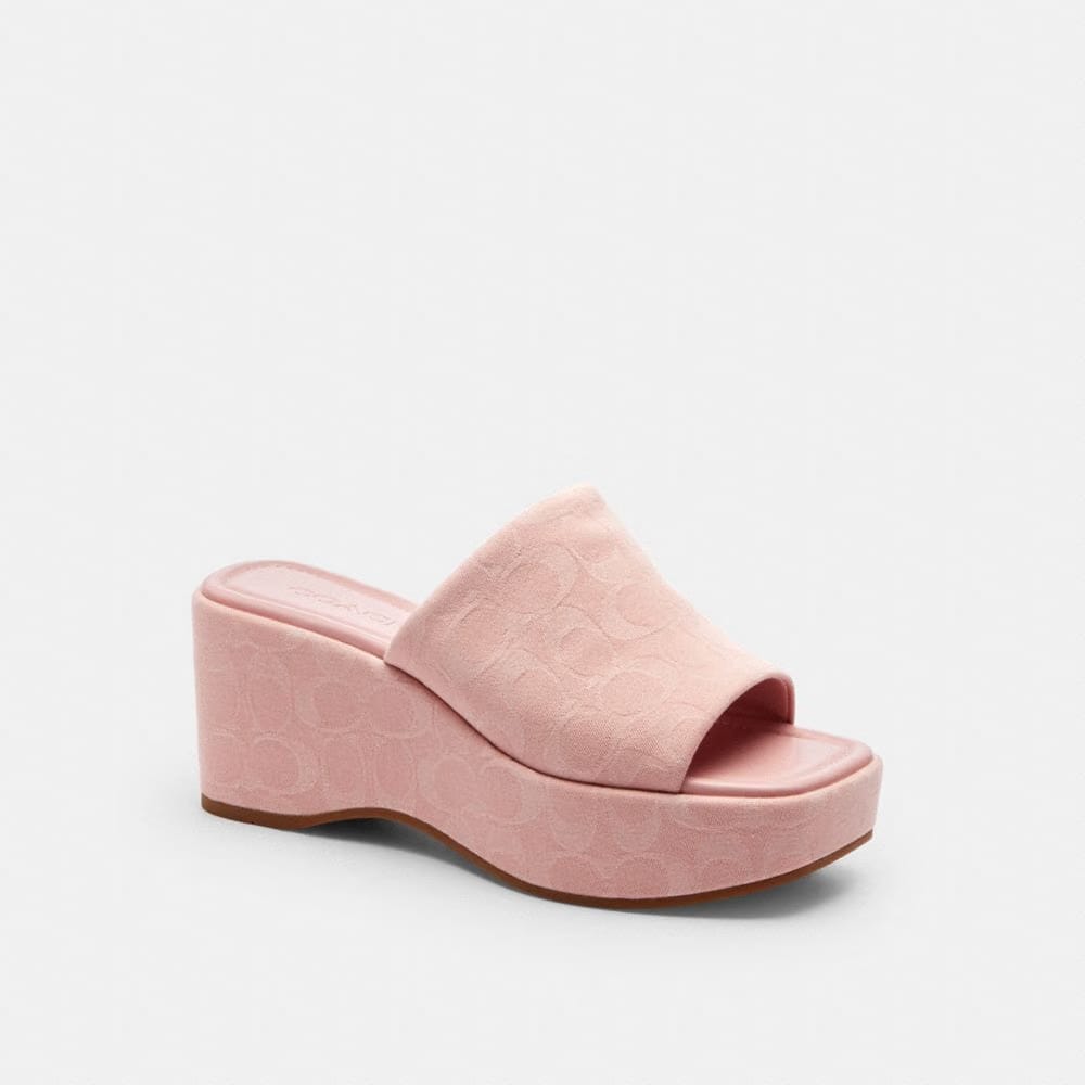 Women's Coach Phoebe Platform Sandal In Signature Denim Ballerina.