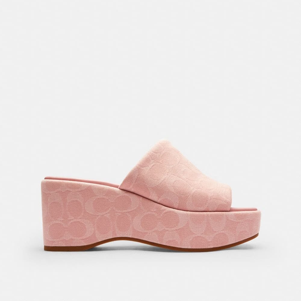 Women's Coach Phoebe Platform Sandal In Signature Denim Ballerina.